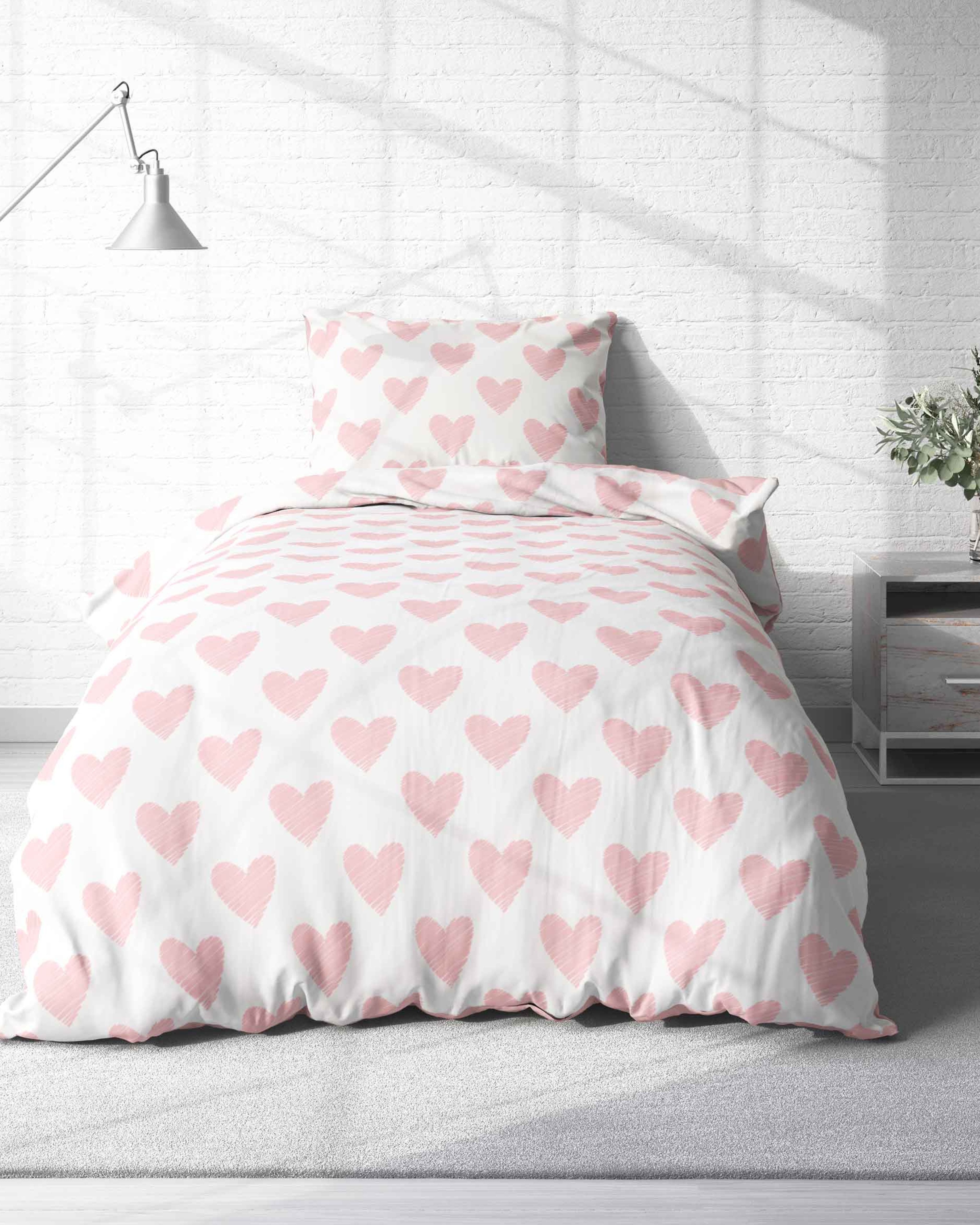 MTOnlinehandel Bettwäsche Winterbettwäsche Herzen 135x200 + 80x80 cm, Winte günstig online kaufen