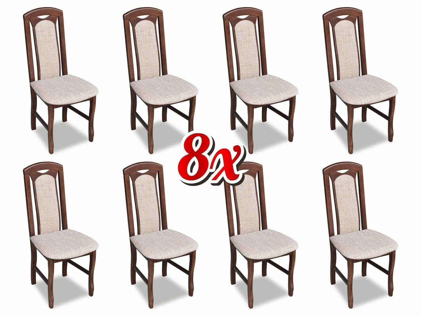 JVmoebel Stuhl, Garnitur Stuhl 8x Esszimmer Polsterstuhl Lounge Club Textil Stühle Küche Set Neu | Stühle