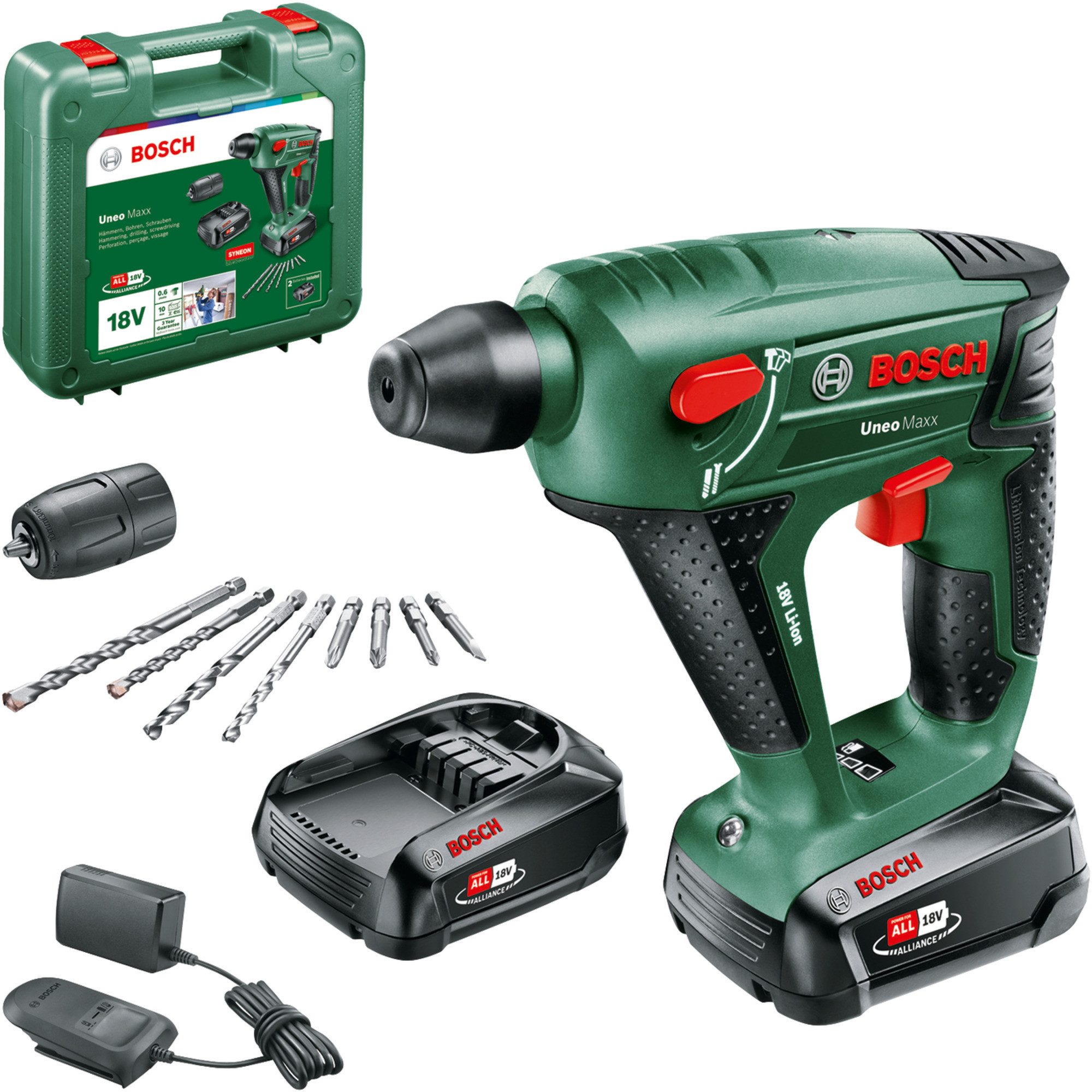 Bosch Professional Bohrmaschine Bosch Heimwerken & Garten Akku-Bohrhammer Uneo