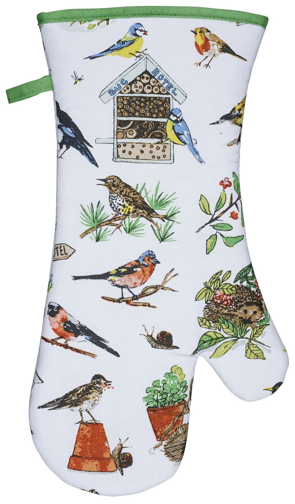 Ulster Weavers Topfhandschuhe Garden Birds, (Set, 1-tlg., Set), 1-tlg., bestehend aus 1x Ofenhandschuh, wattiert, Größe: ca.20x37 cm