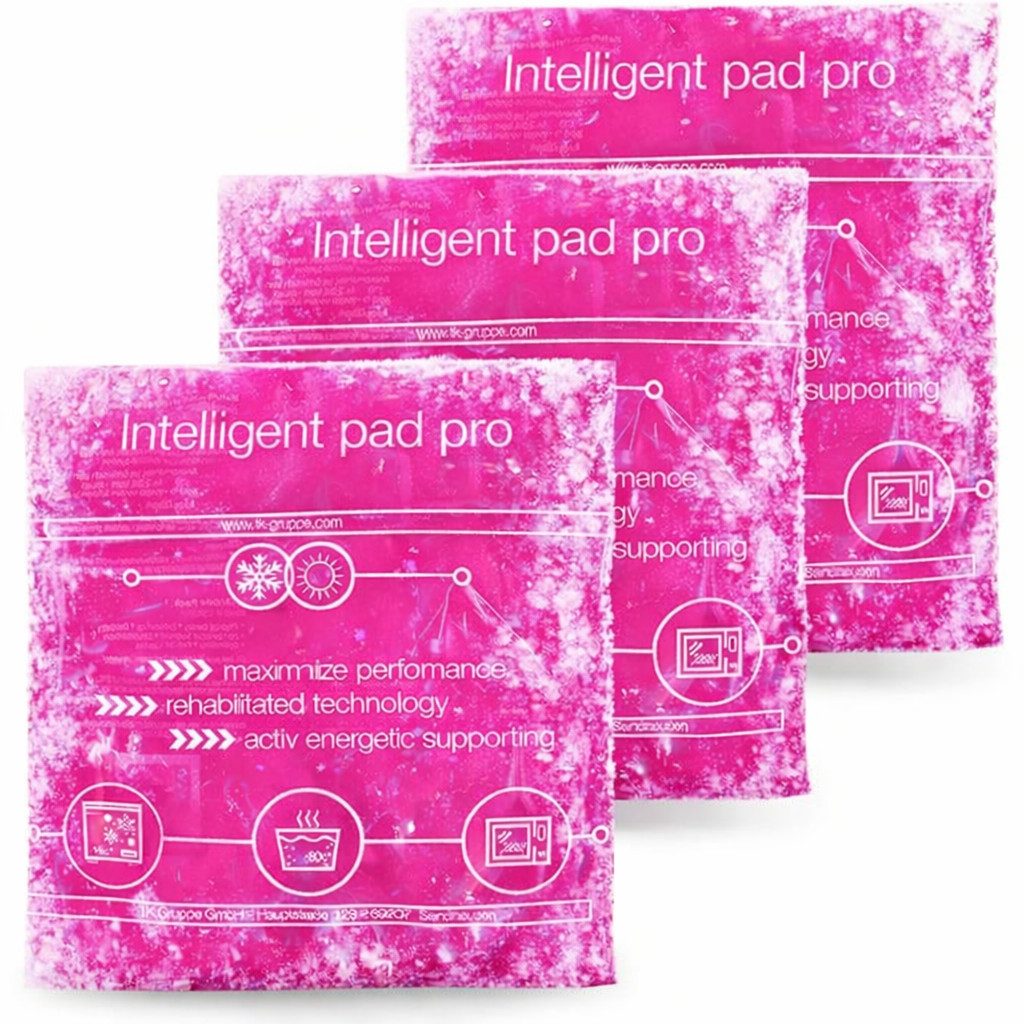 TK Gruppe Kalt-Warm-Kompresse Kühlpads Gelkissen pink für Kühlbox Kühlschrank Kühltasche, 3er Set 3-tlg., 3x 15cm x 15cm, Mikrowelle geeignet / Wiederverwendbar