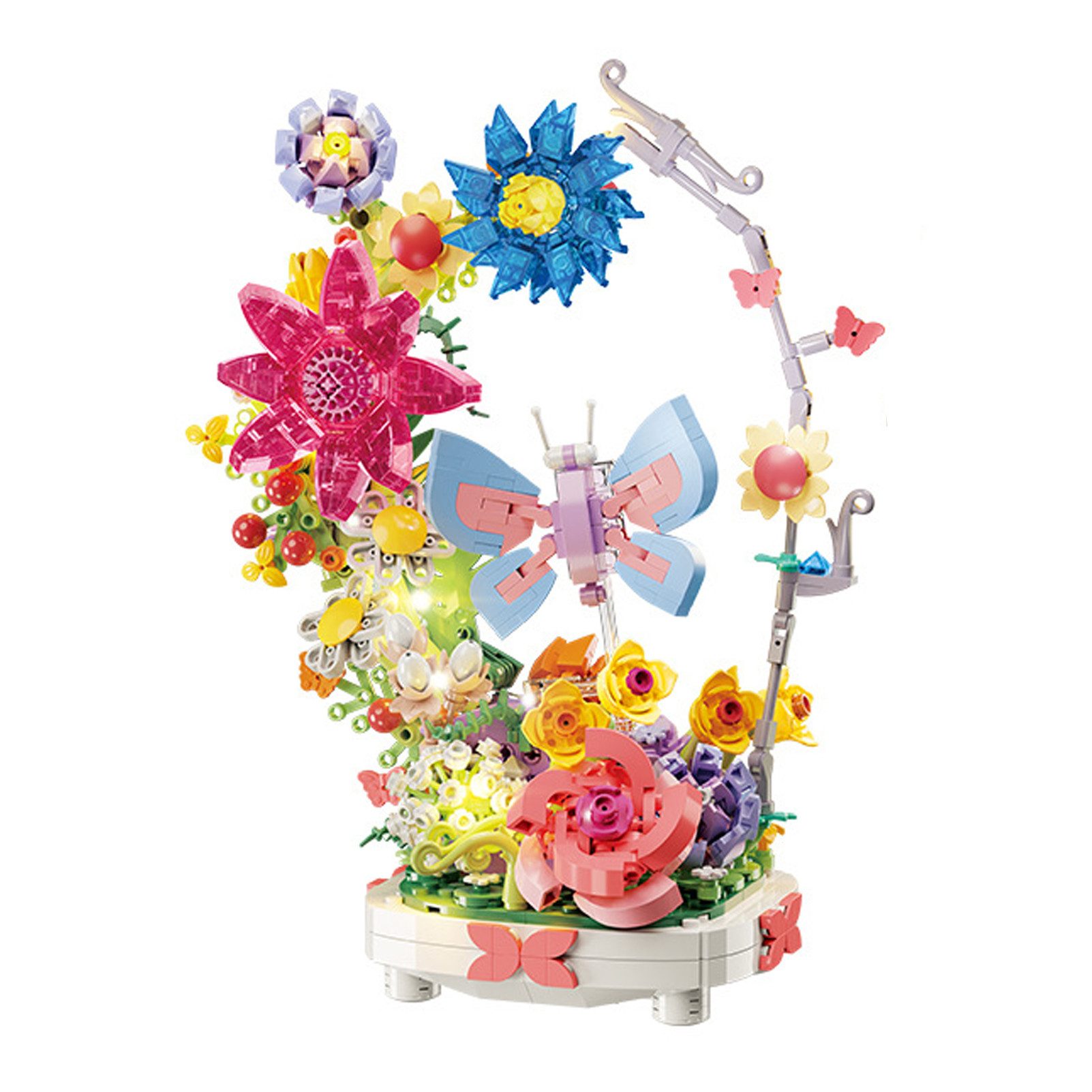 Blumen Bouquet Building Set 914 Stück, DIY Einzigartige Dekoration Spielbausteine