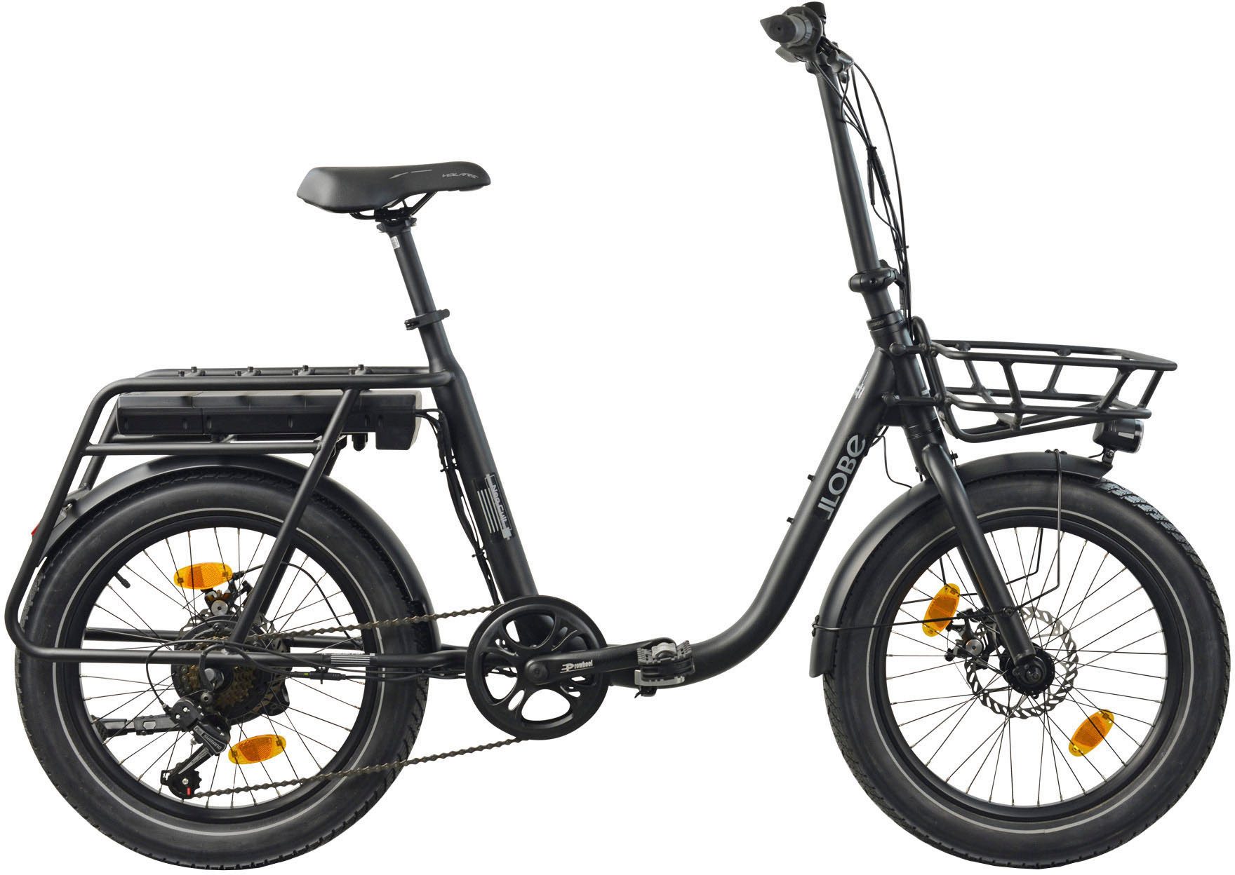 LLobe E-Bike Faltrad Elektro Faltrad 20" Neo.cult schwarz, Shimano Tourney Schaltwerk, Kettenschaltung, Heckmotor, 460,8 Wh