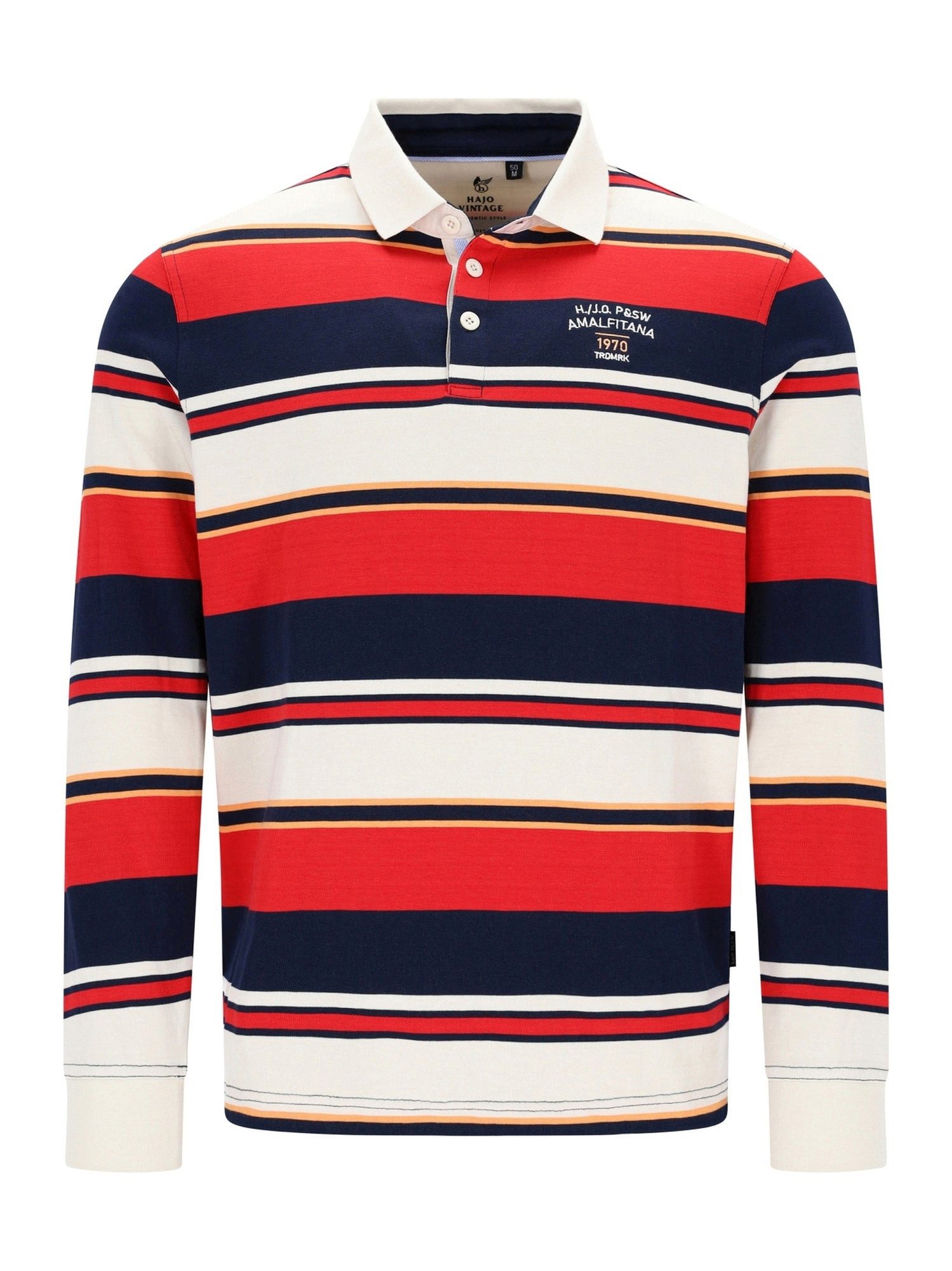 Hajo Rugbyshirt Rugbyshirt mit garngefärbtem Streifenmix allover in stay fr günstig online kaufen