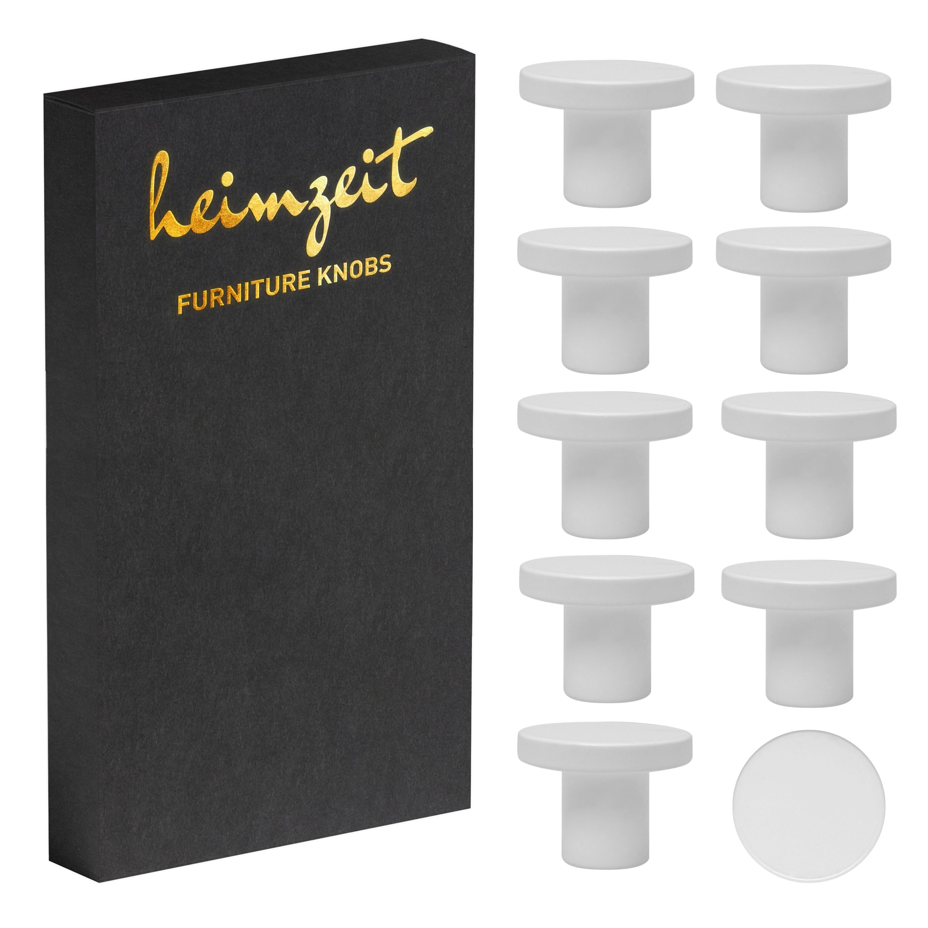 heimzeit Möbelgriff heimzeit Möbelknöpfe Modern - 10 Stück (Set), für Schubladen, Türen und Kommoden, inkl. Schraube