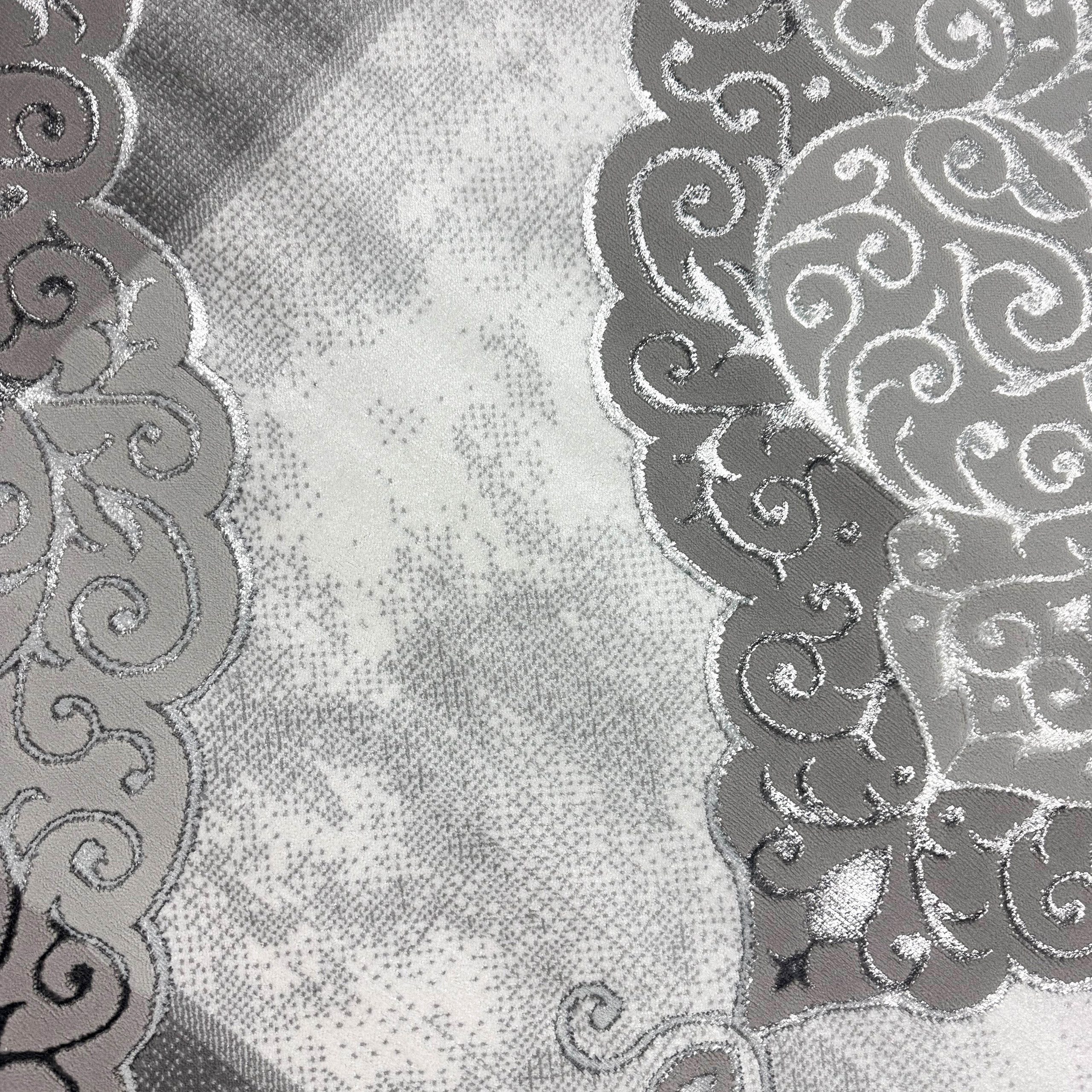 Carpetia Teppich Teppich modern grau silber Ornament Muster strapazierfähig günstig online kaufen