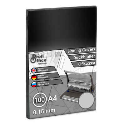 ProfiOffice Bindegerät ProfiOffice 100 Deckblätter Klarsichtfolien, A4, 0,15 mm, transparent, glänzend