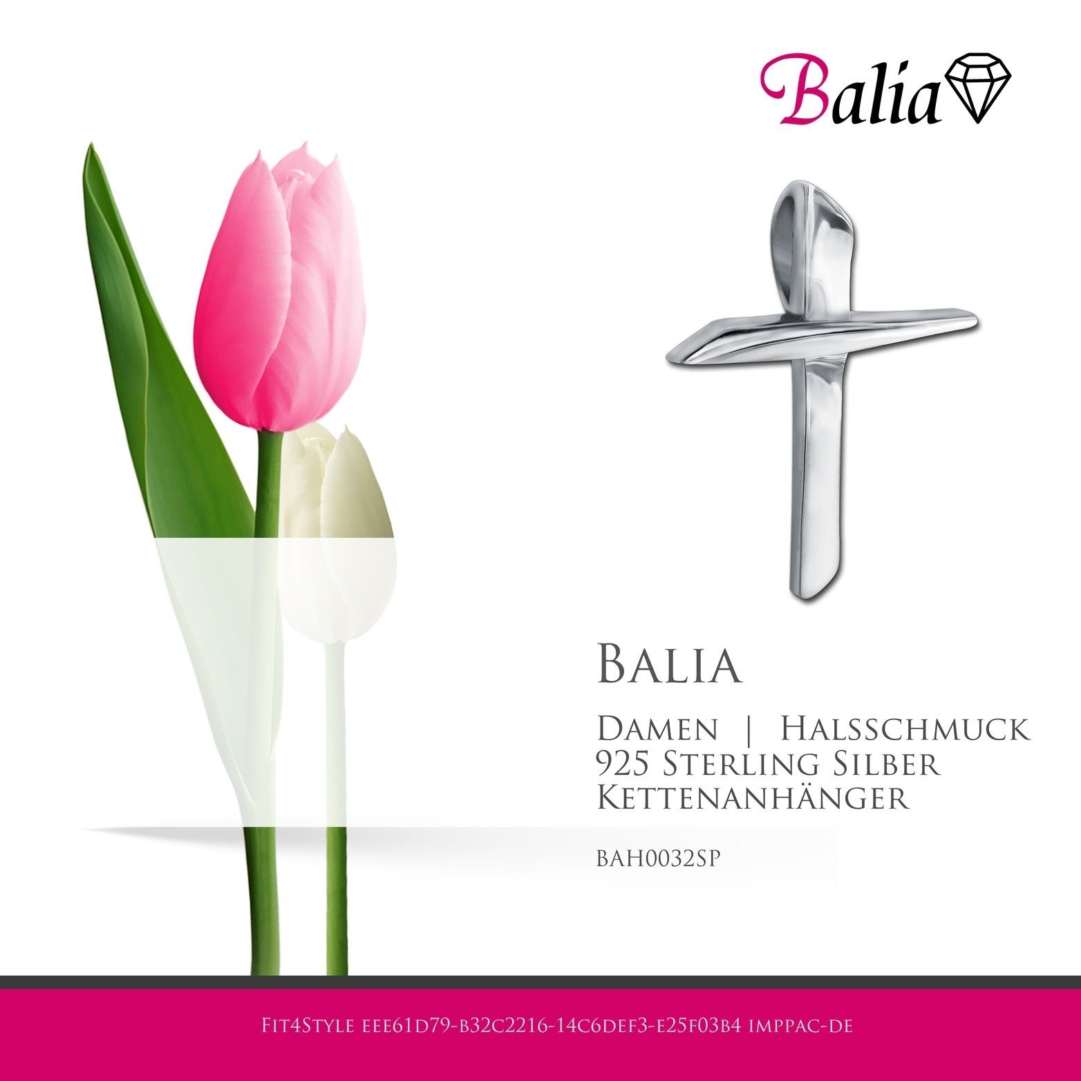 Balia Kettenanhänger Balia Kettenanhänger Silber für Sterling Damen ca. (Kreuz) 2,7cm, 925, 925 Kettenanhänger