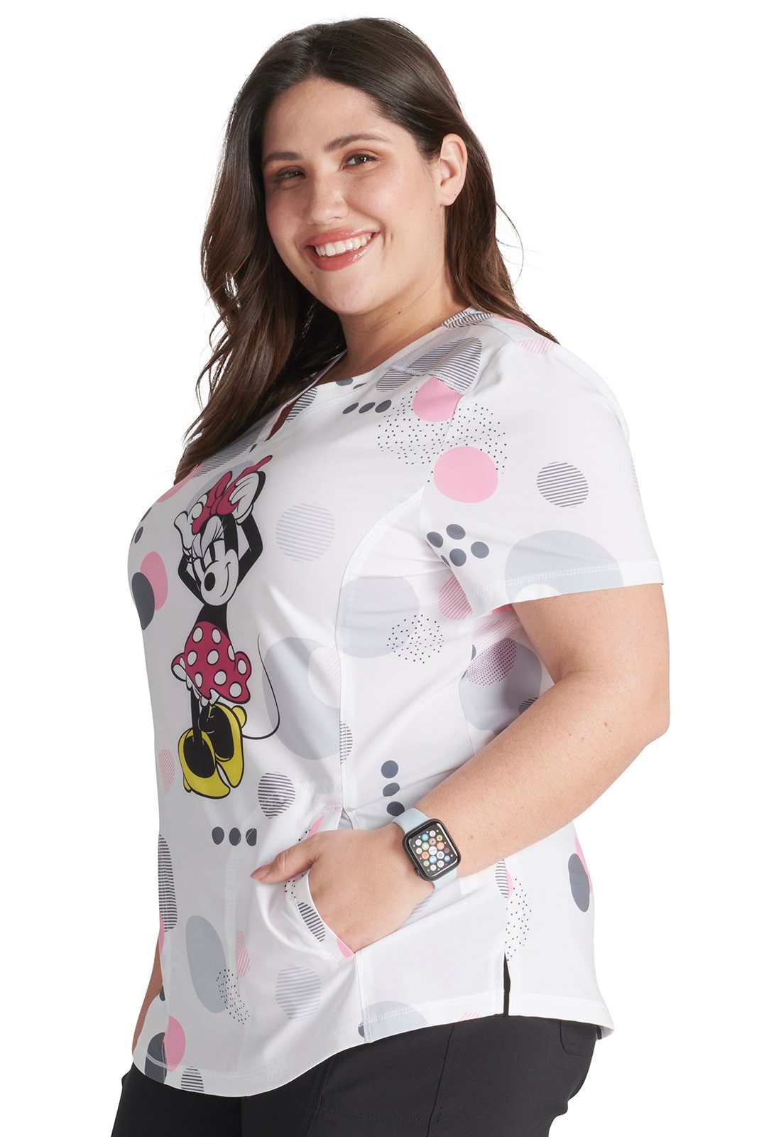 Cherokee Funktionsbluse Bunt bedruckter Damen Kasack "Running Circles Minnie Maus" Kasack mit Motiv