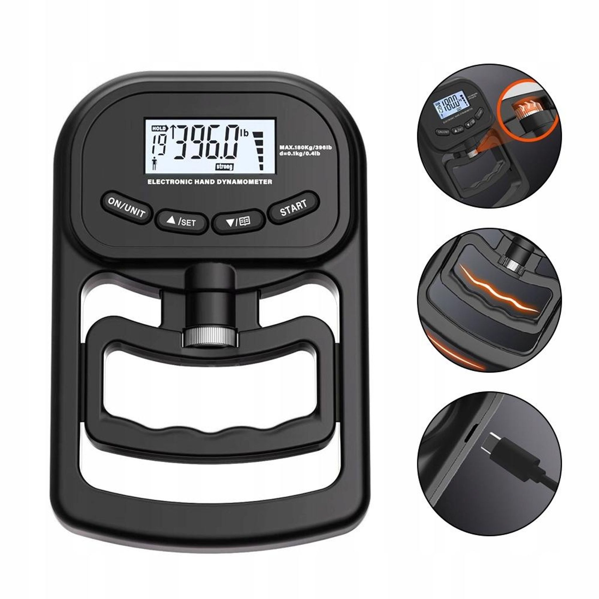 Handmuskeltrainer Handgriffkrafttrainer Digitales LCD Display Handdynamometer