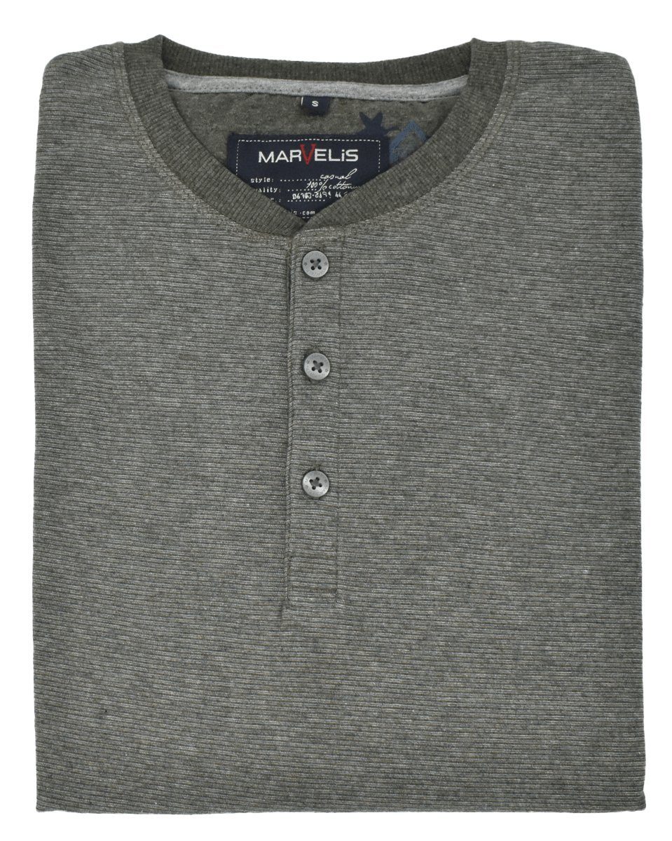 MARVELIS Langarmshirt T-Shirt Olive - - - Longsleeve Uni