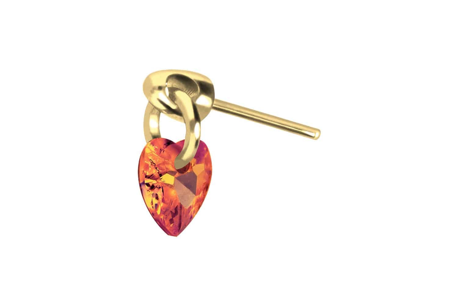 Farbe: Goldfarben + Kristall: Hellrot