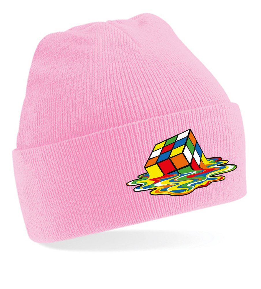 Blondie & Brownie Beanie Unisex Erwachsenen Mütze Zauberwürfel Cube Rubix Sheldon Rosa