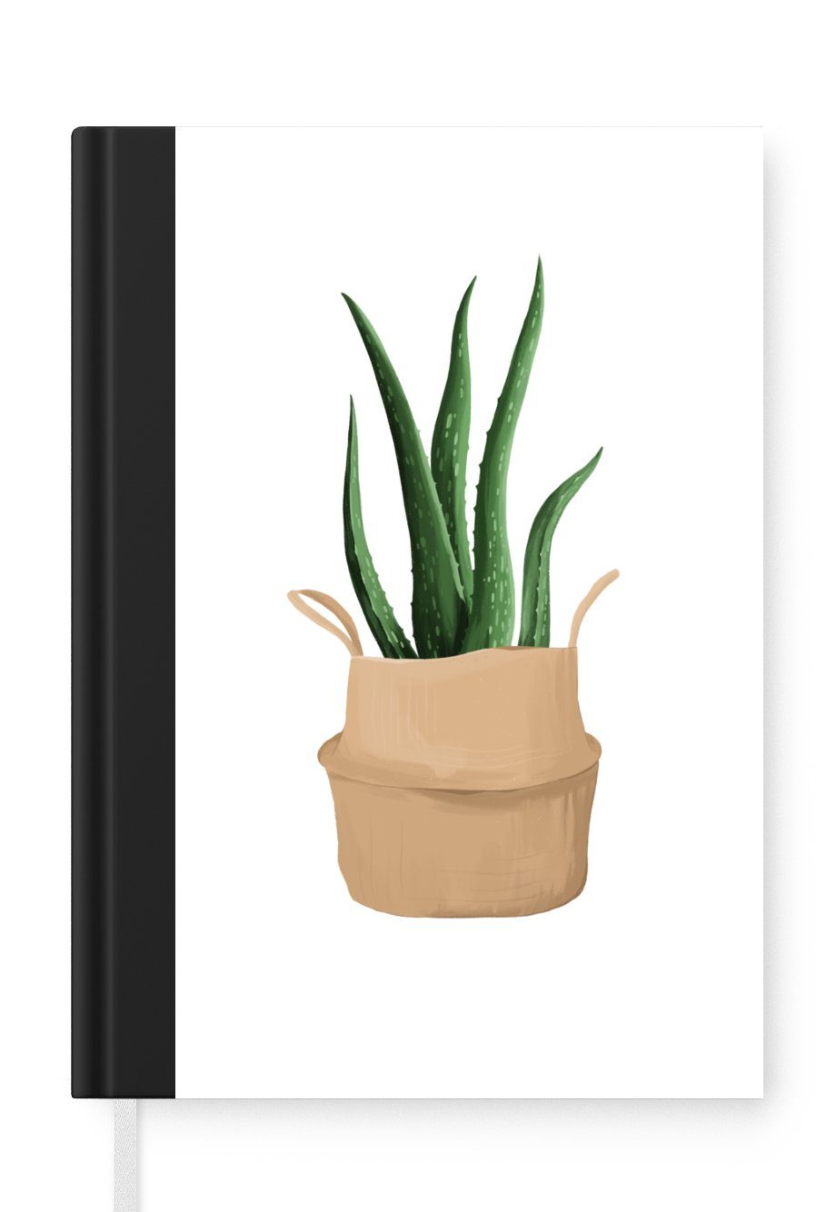 MuchoWow Notizbuch Pflanze - Aloe Vera - Weiß, Journal, Merkzettel, Tagebuch, Notizheft, A5, 98 Seiten, Haushaltsbuch