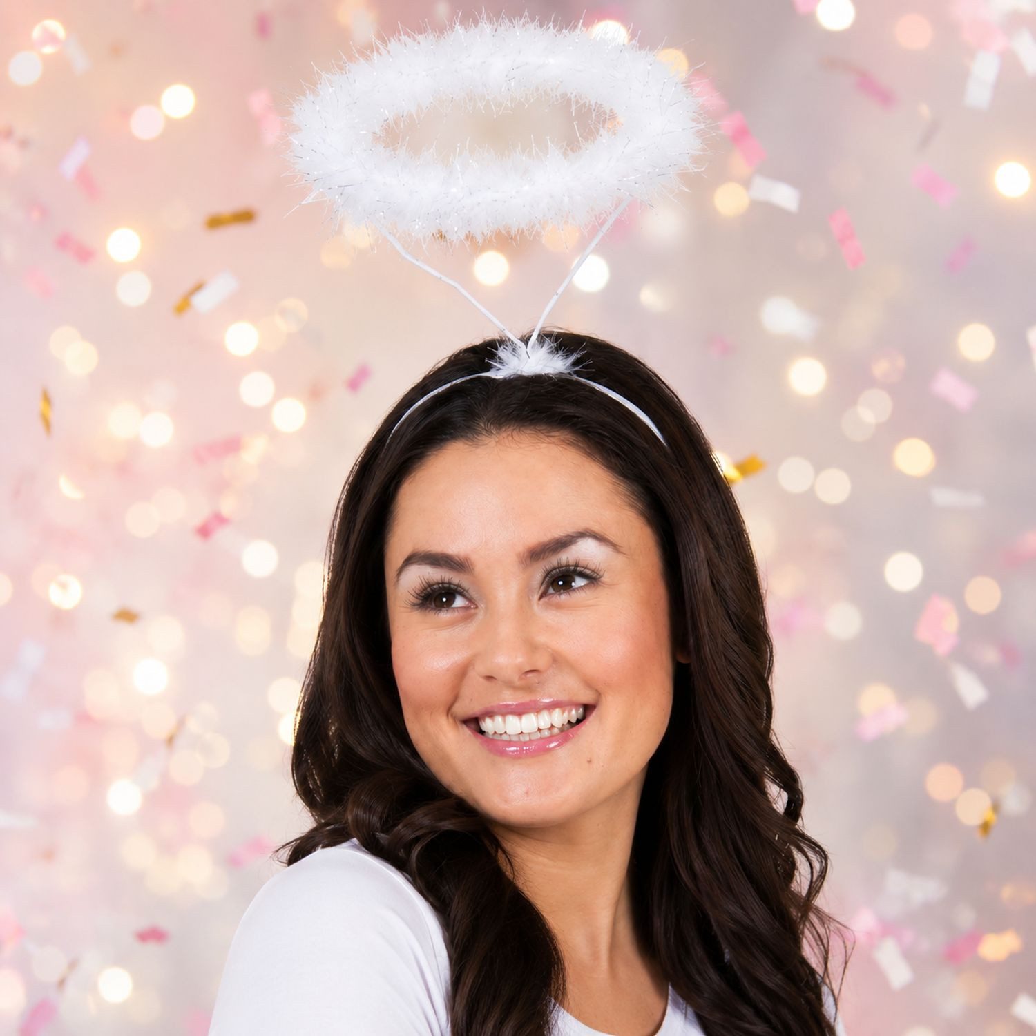 Funny Fashion Kostüm Haarreif mit Glitzer Heiligenschein zum Engelskost