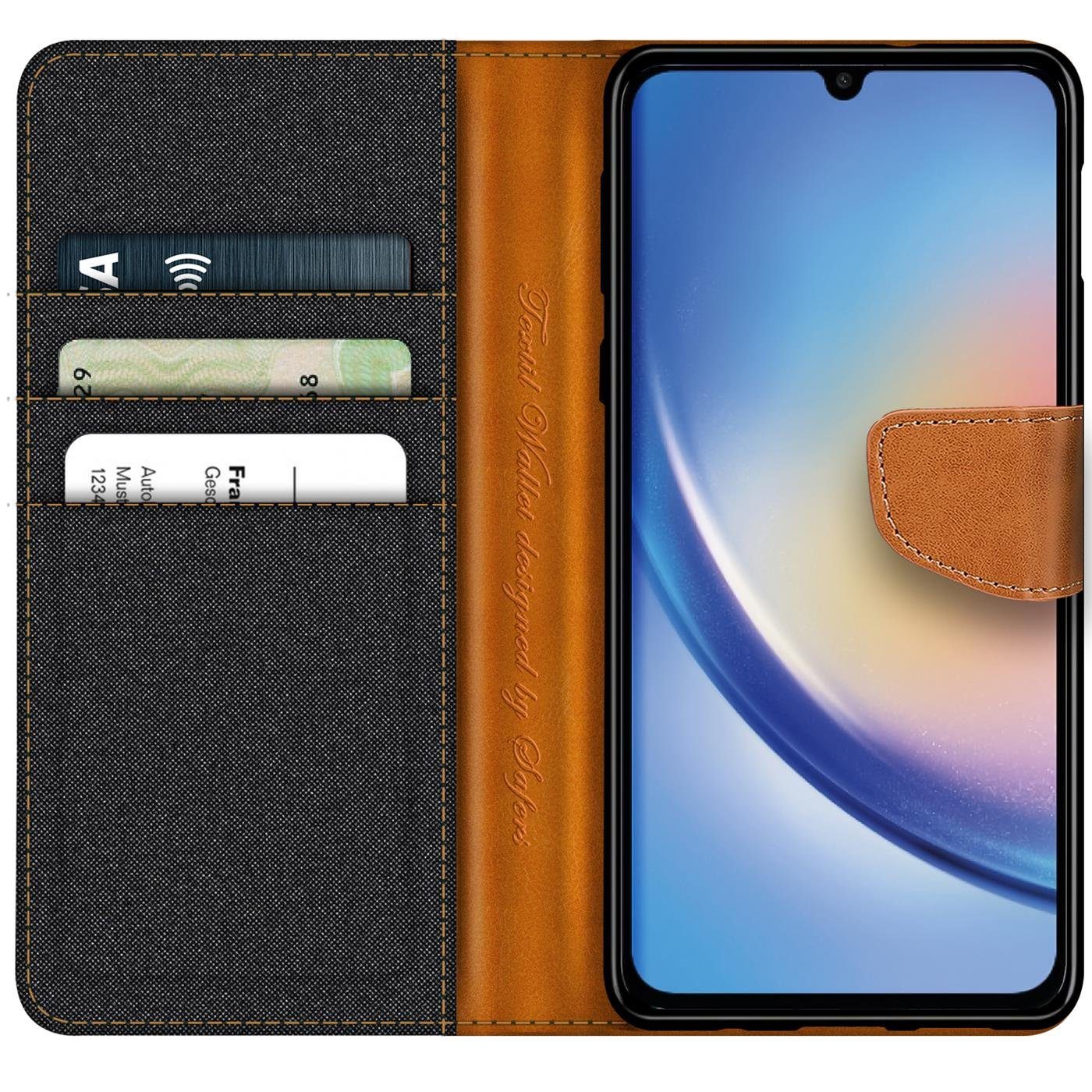 CoolGadget Handyhülle Flip Case Wallet Cover Book Tasche für Samsung Galaxy A25 5G 6,5 Zoll, Handy Tasche mit Kartenfach Book Schutzhülle – Bild 2 von 5