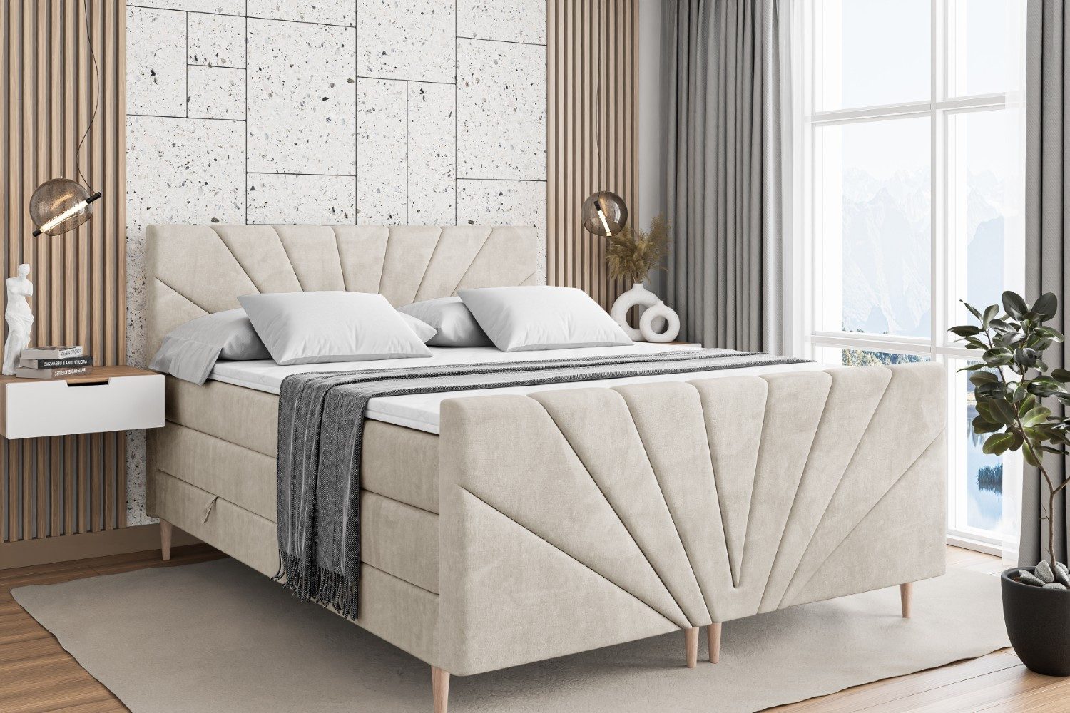 ALTDECOR Boxspringbett MILTIO-F-Z KING (Multipocket-Matratze H4, günstig online kaufen
