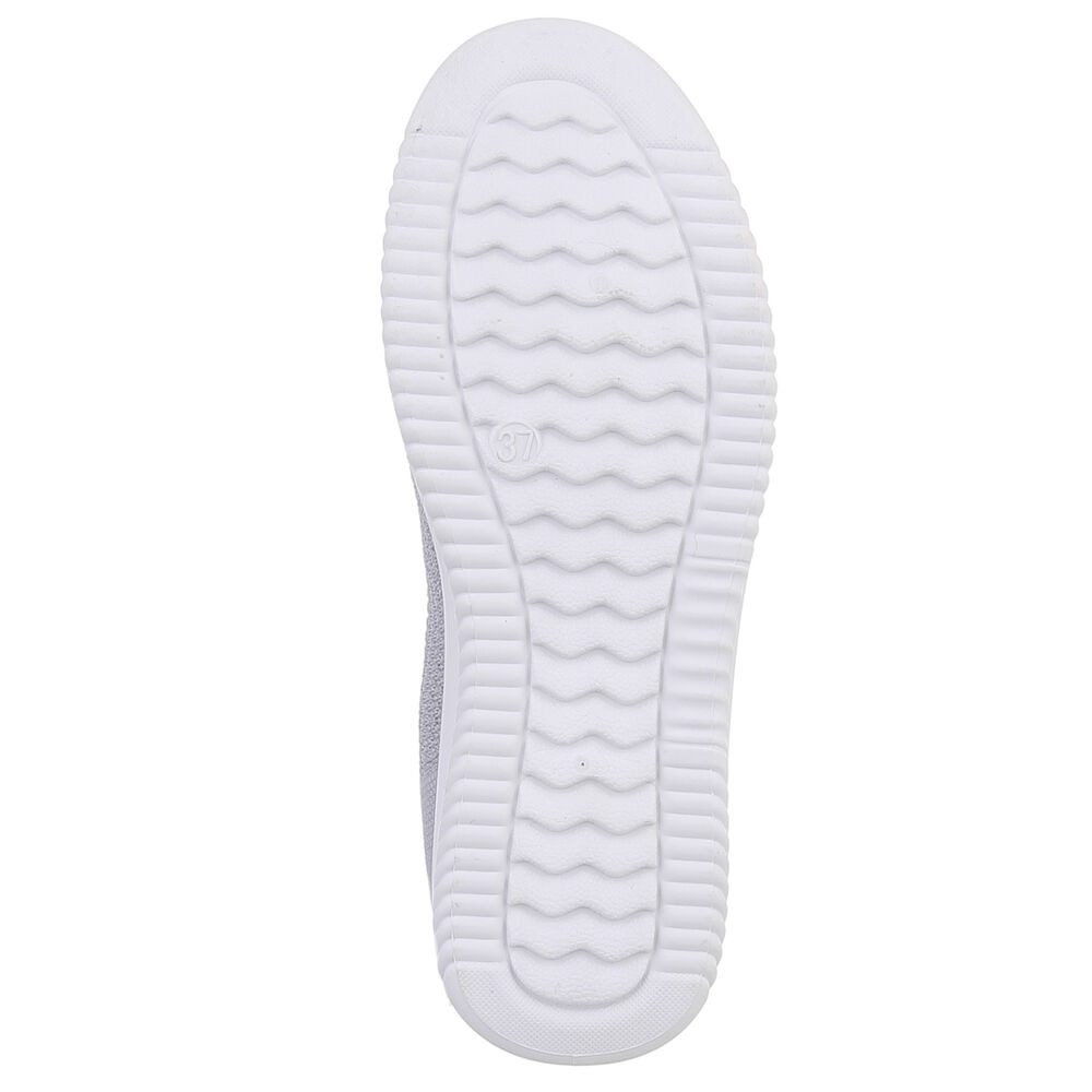 Ital-Design Trendy Damen Freizeit- und Alltagsschuh mit Komfort Slipper (91554356) Keilabsatz/Wedge Mokassins in Grau
