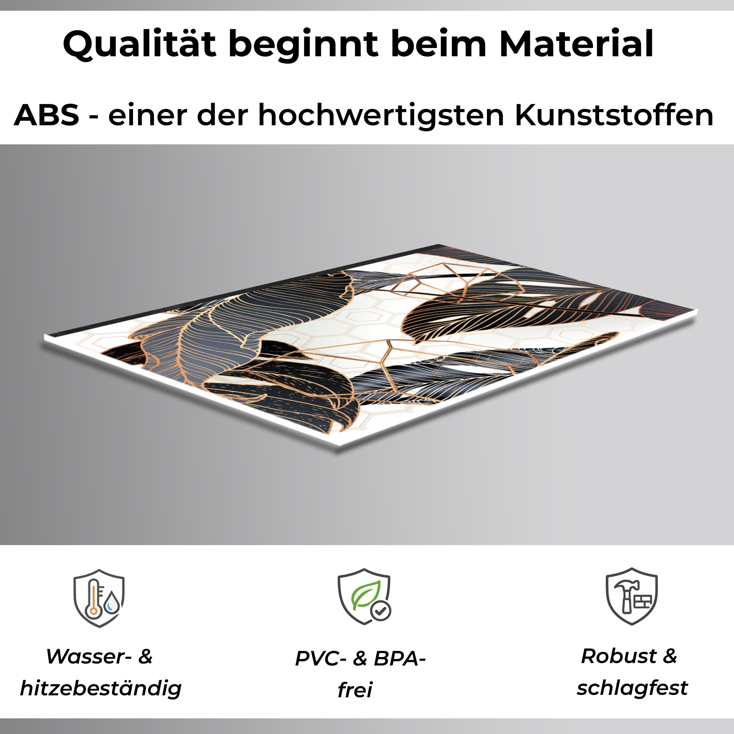 Rodnik Küchenrückwand Fensterblatt Monstera, monolithische ABS-Platte mit Direktdruck, formstabil und langlebig
