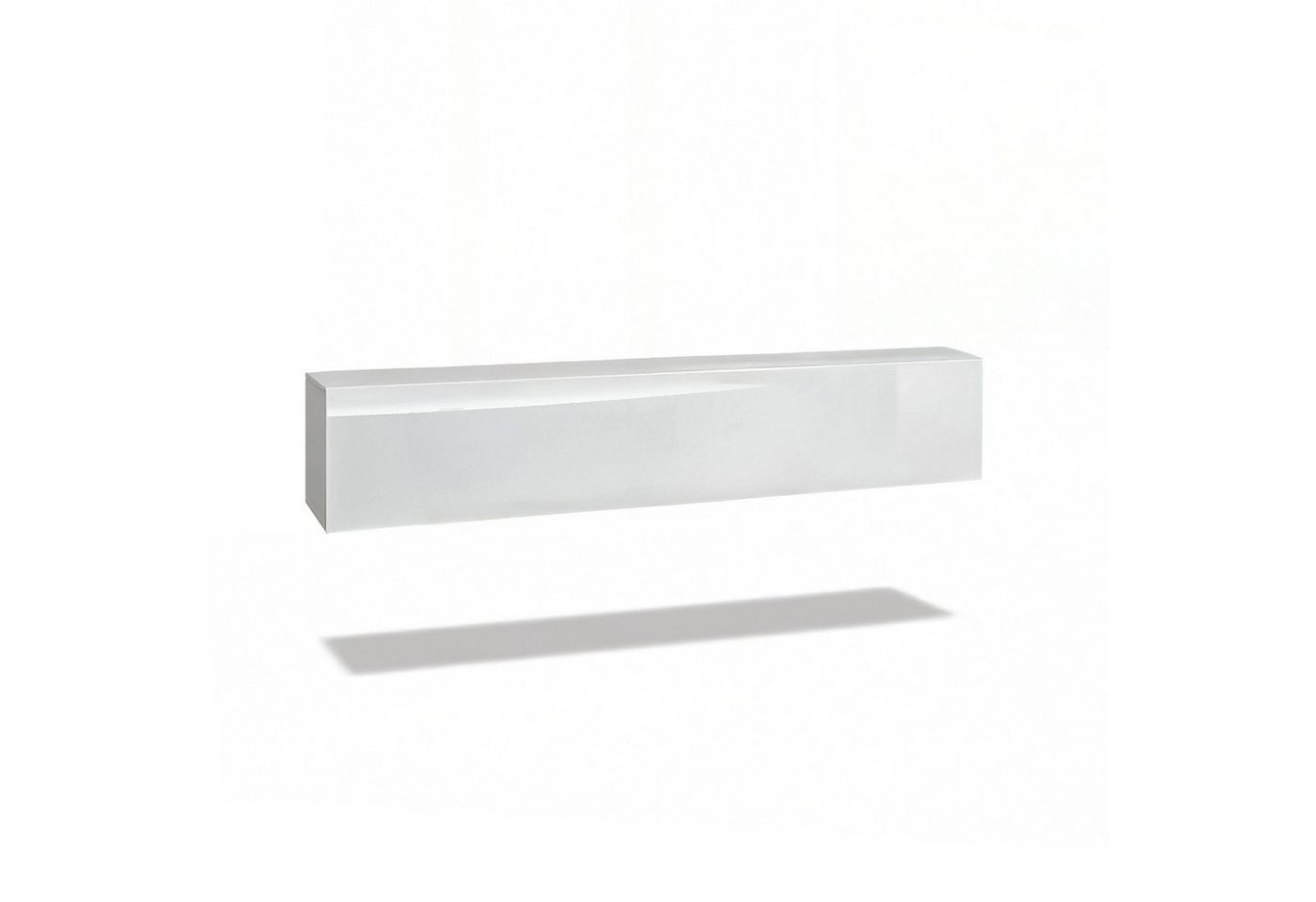 InnoFurn Lowboard Lia hängendes Tv-Board (hängender Fernsehschrank, Weiß matt/Weiß Hochglanz (38,5 x 165 x 30 cm), hängendes Tv-Board, Moderner Fernsehschrank 165 cm lang Fernsehtisch