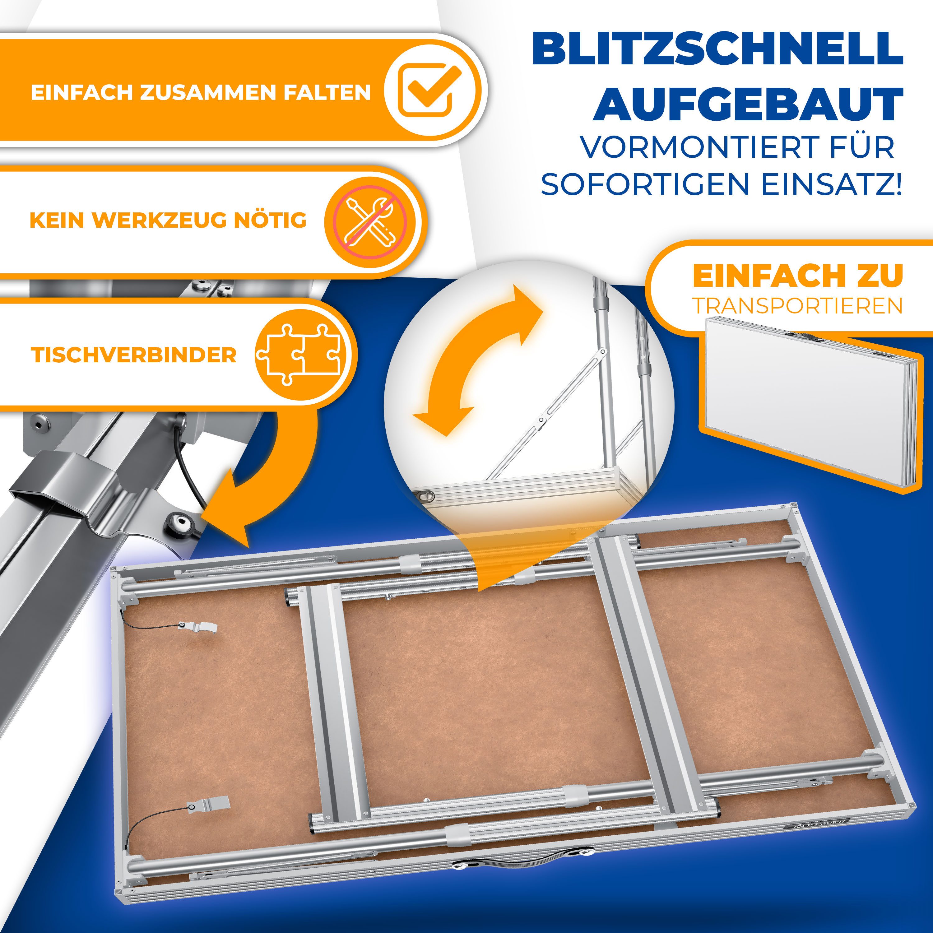 KESSER Tapeziertisch, Multifunktionstisch Profi 3- teilig, 100 60 cm