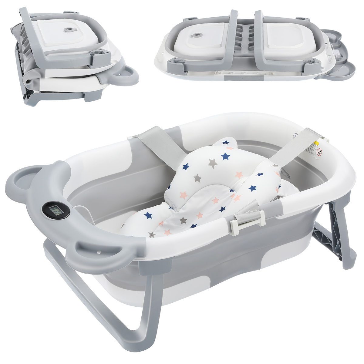 Babybadewanne Faltbare Badewanne PP&TPE Babywanne Badewannensitz, für 0-2 Jahre