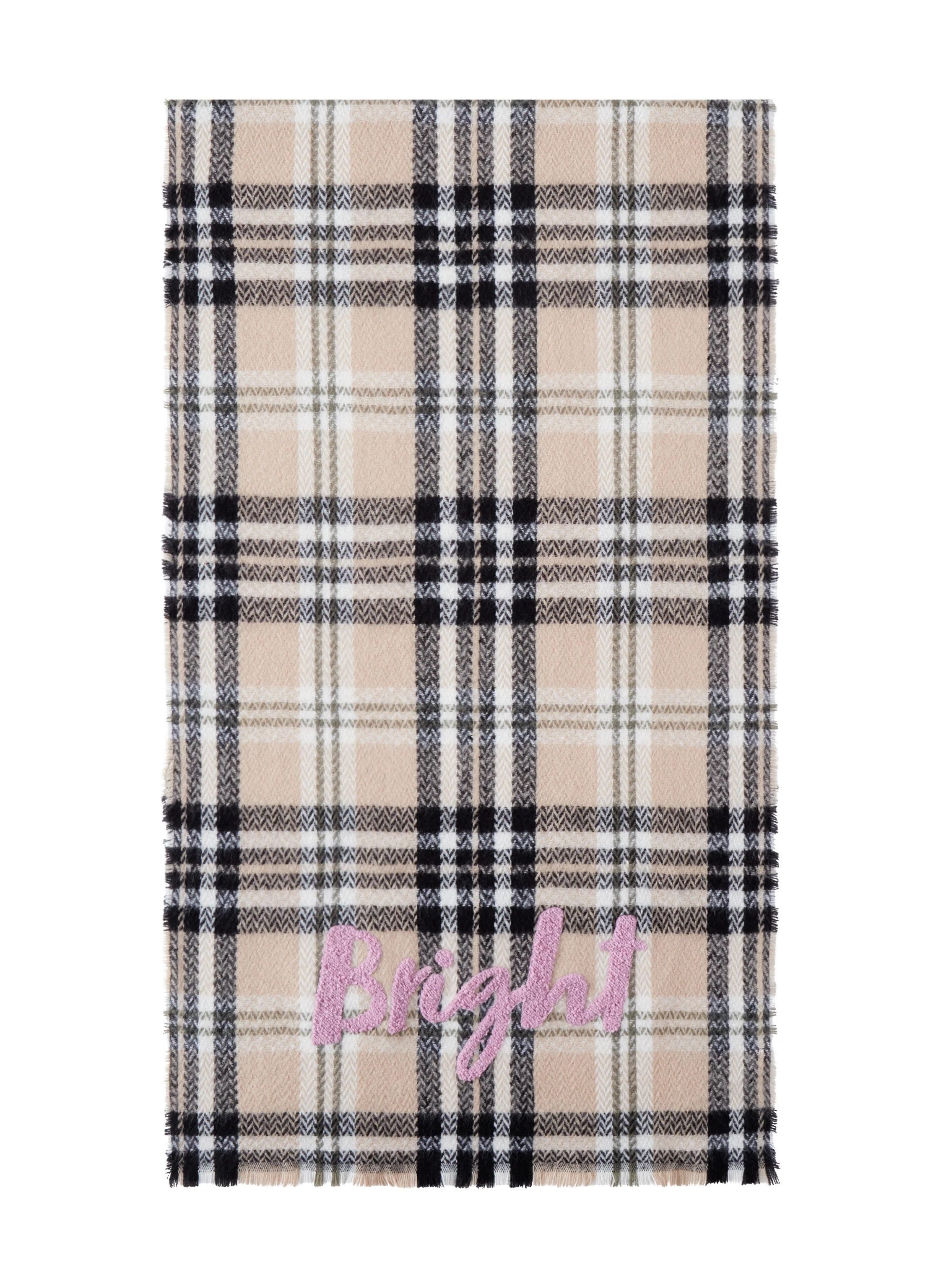 Codello Modeschal Codello Schal mit Karomuster und Statement-Stickerei