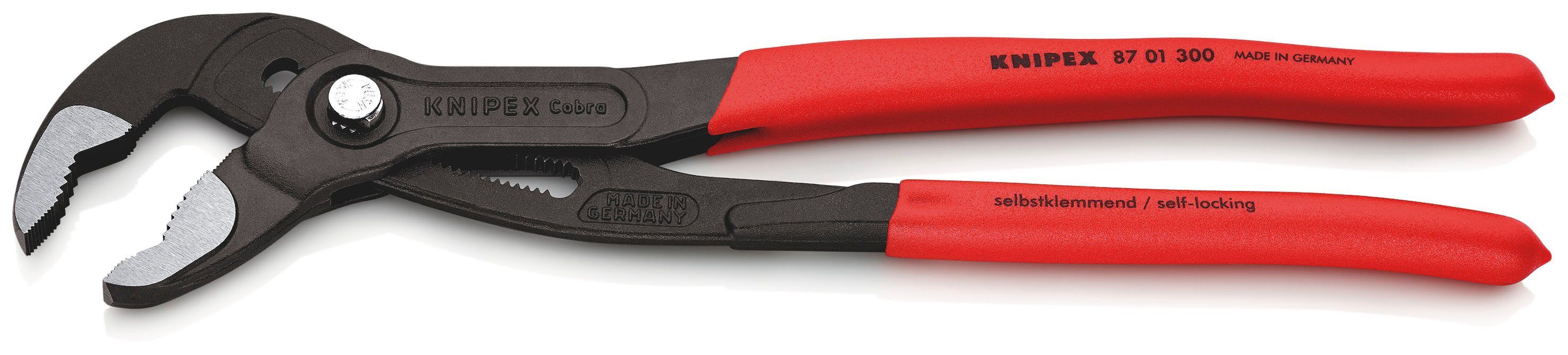 87 Wasserpumpenzange 01 1-tlg., 300 rutschhemmendem mit grau Knipex 300 atramentiert, Hightech, überzogen Kunststoff Cobra® mm