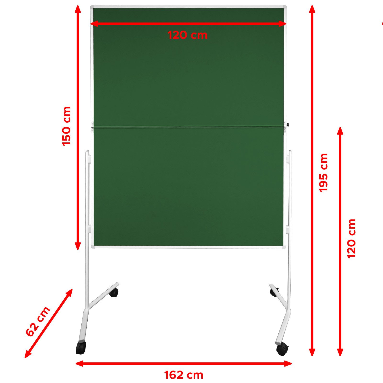 Viscom Standtafel FOLD - Moderationstafel faltbar - beidseitig nutzbar, Metaplanwand mit robuster Filzoberfläche für kreative Gedanken