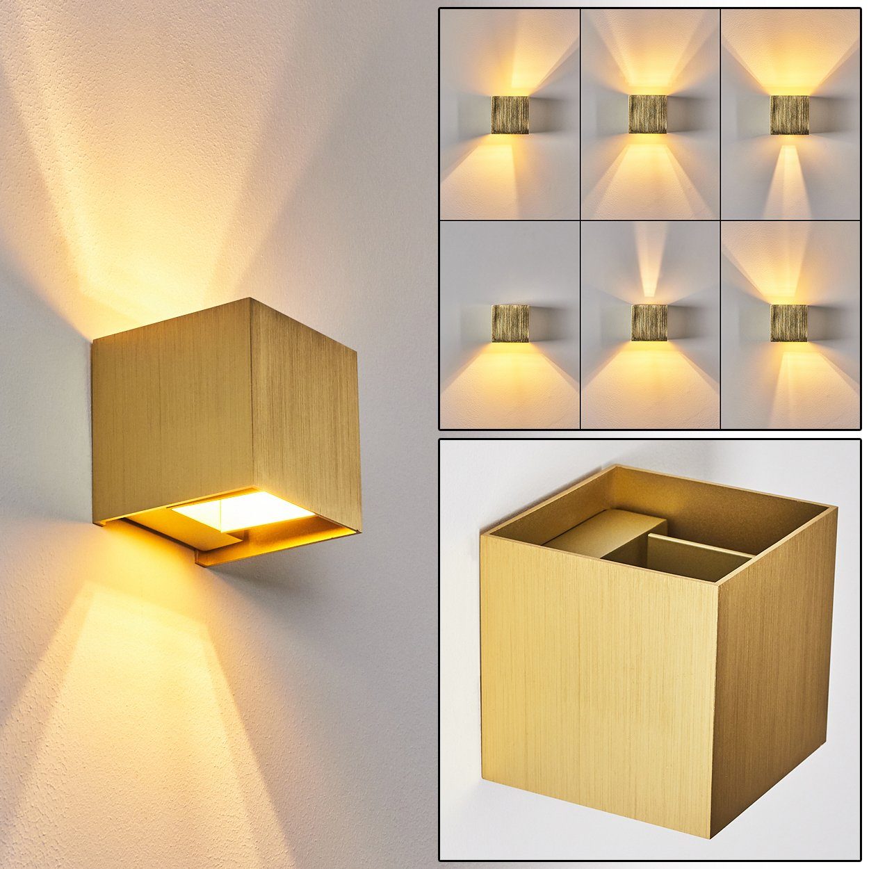 hofstein Wandleuchte Lichteffekt Wand Lampe Flur Strahler goldfarben Wohn S günstig online kaufen