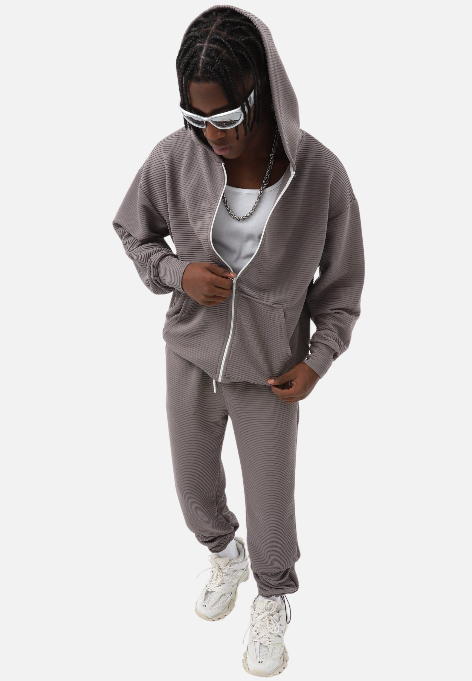 COFI Casuals Trainingsanzug Zweiteiler Herren Trainingsanzug Jogginganzug Set mit Reißverschluss