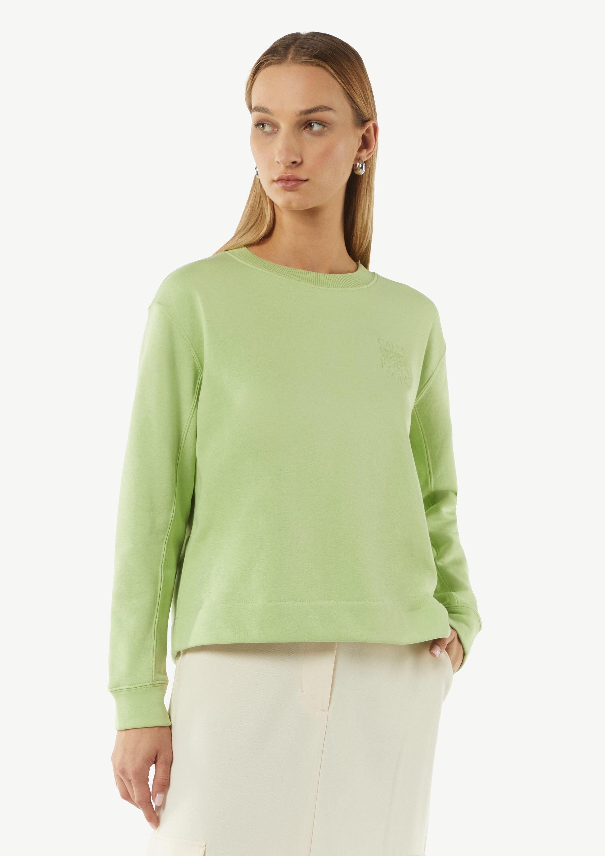 comma Sweatshirt Sweatshirt Sweatshirt aus Baumwollmix mit Stickerei