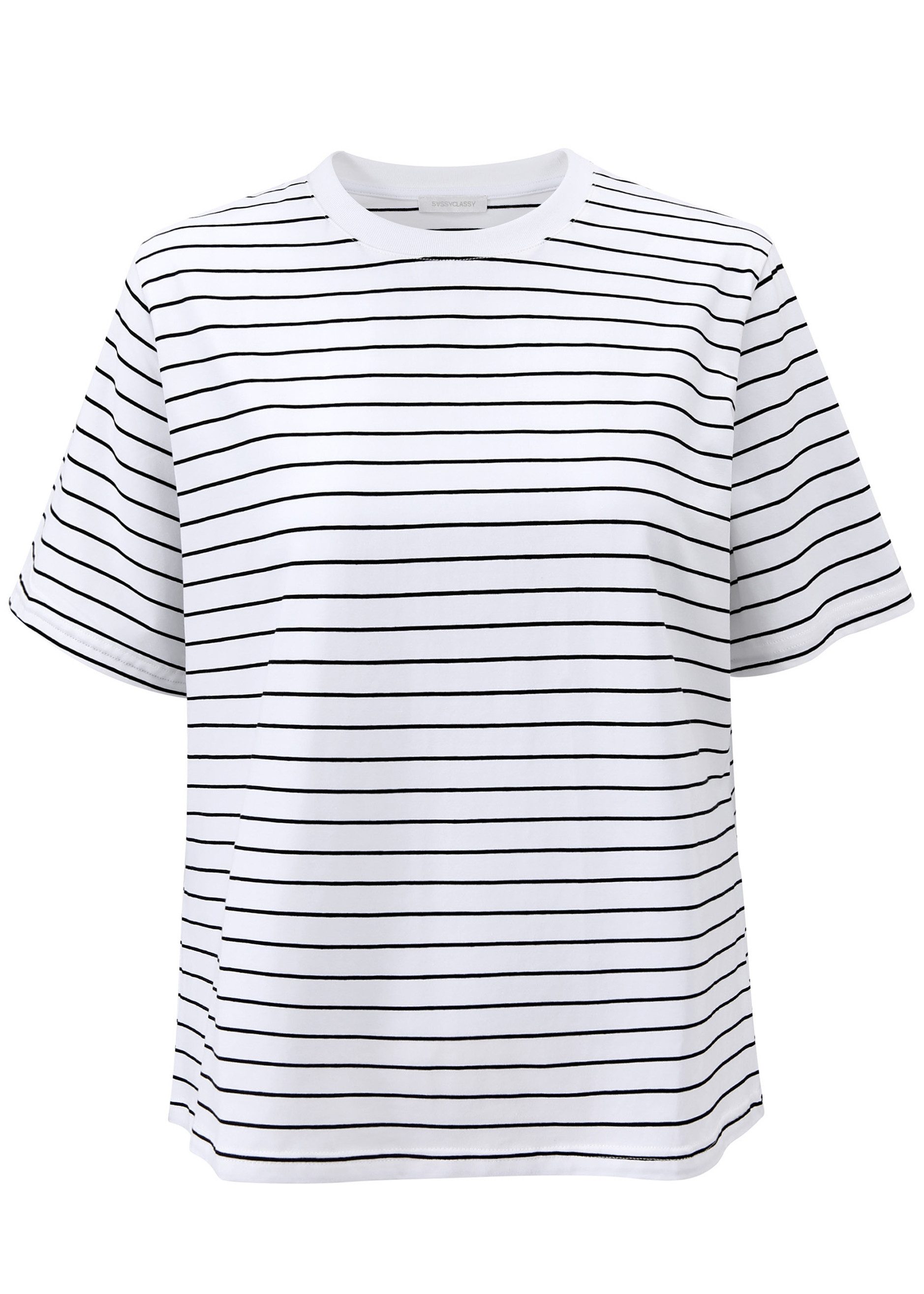 SASSYCLASSY T-Shirt Gestreiftes T-Shirt für Damen Legeres Shirt mit Rundhal günstig online kaufen