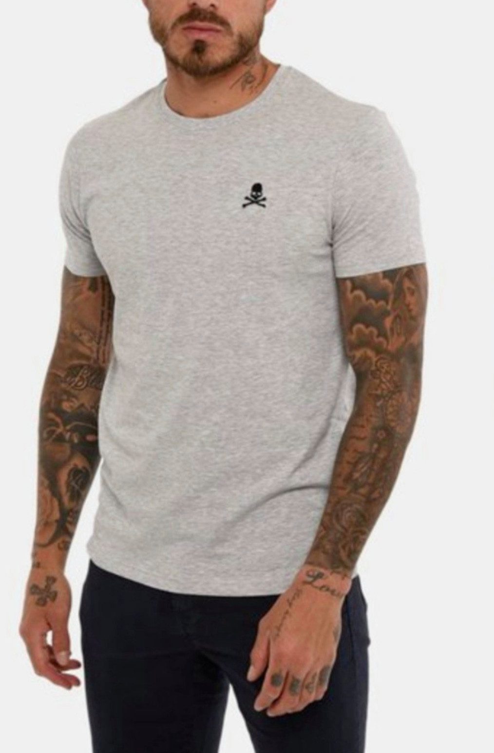 PHILIPP PLEIN T-Shirt Herren Slim FIt Totenkopf-Logo Shirt verpackt in einer box mit Python-Optik-Druck