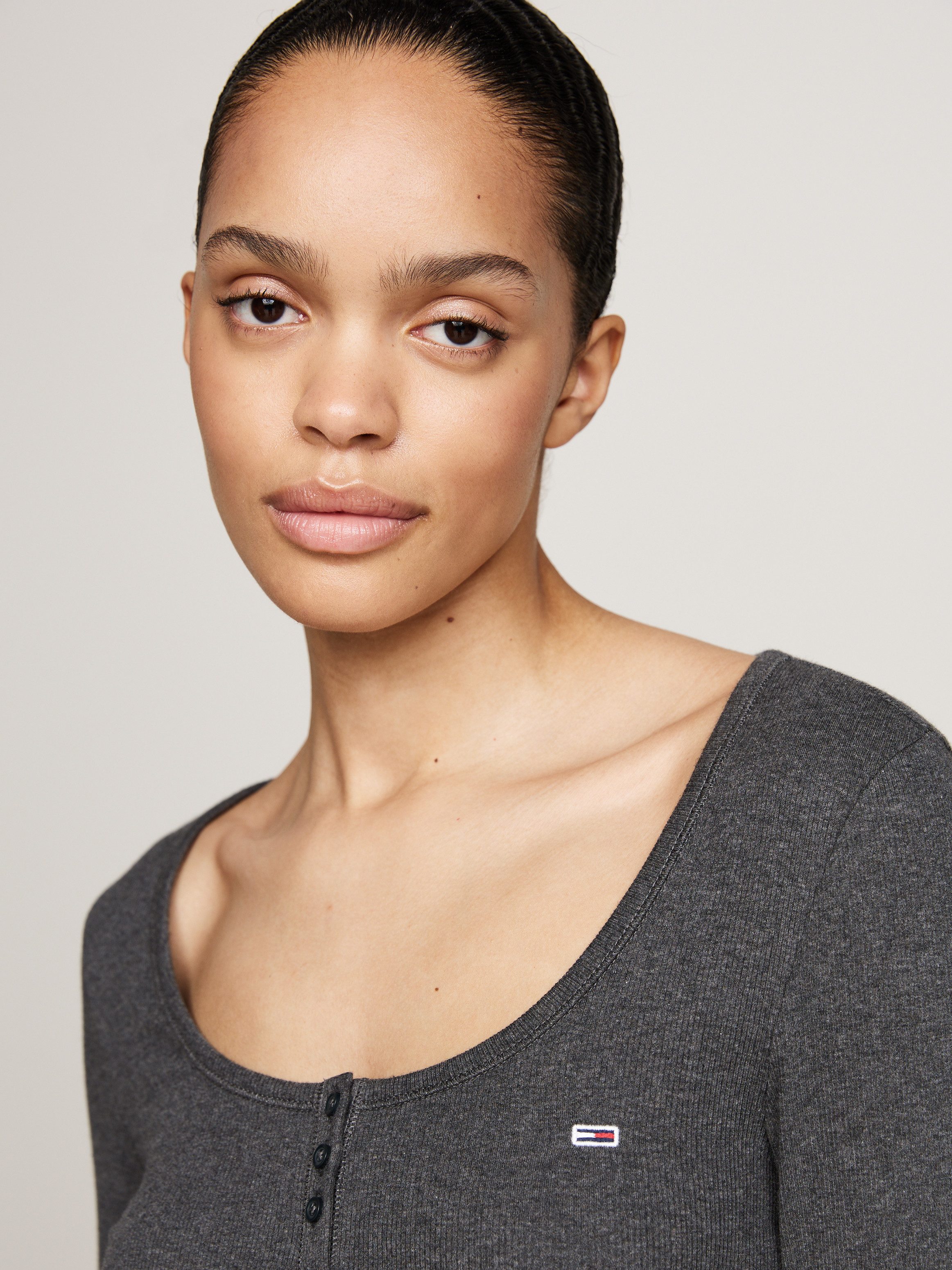 Tommy Jeans Curve Henleyshirt TJW MELANGE günstig online kaufen