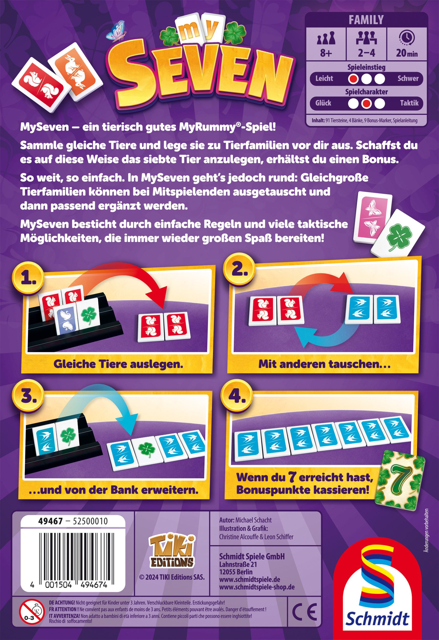 Schmidt Spiele Spiel MySeven, Familienspiel