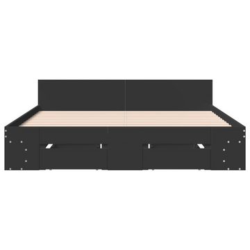 vidaXL Bett Bettgestell mit Schubladen Schwarz 150x200 cm Holzwerkstoff