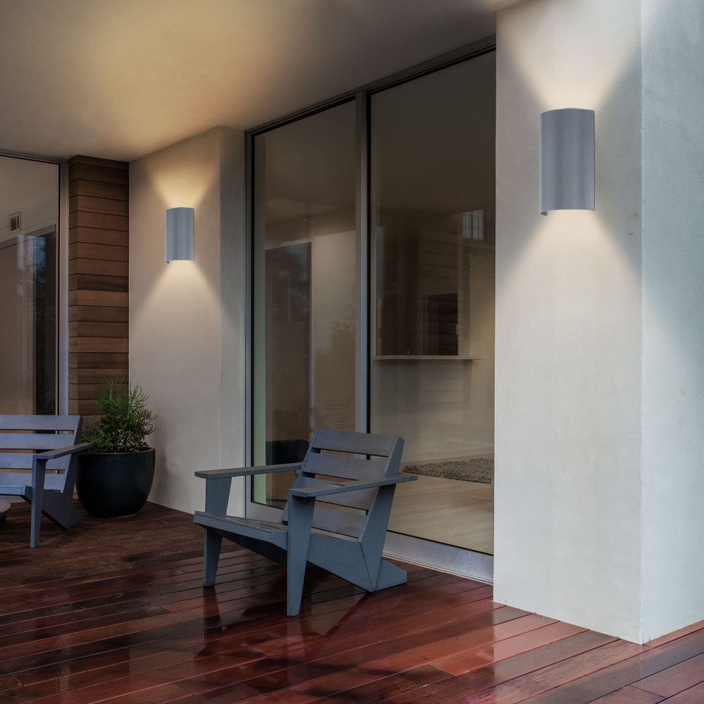 Watt Lampe Outdoor & Down inklusive, Strahler 5 LED Leuchte Weg Außen-Wandleuchte, Haus Warmweiß, Up EGLO Leuchtmittel Wand