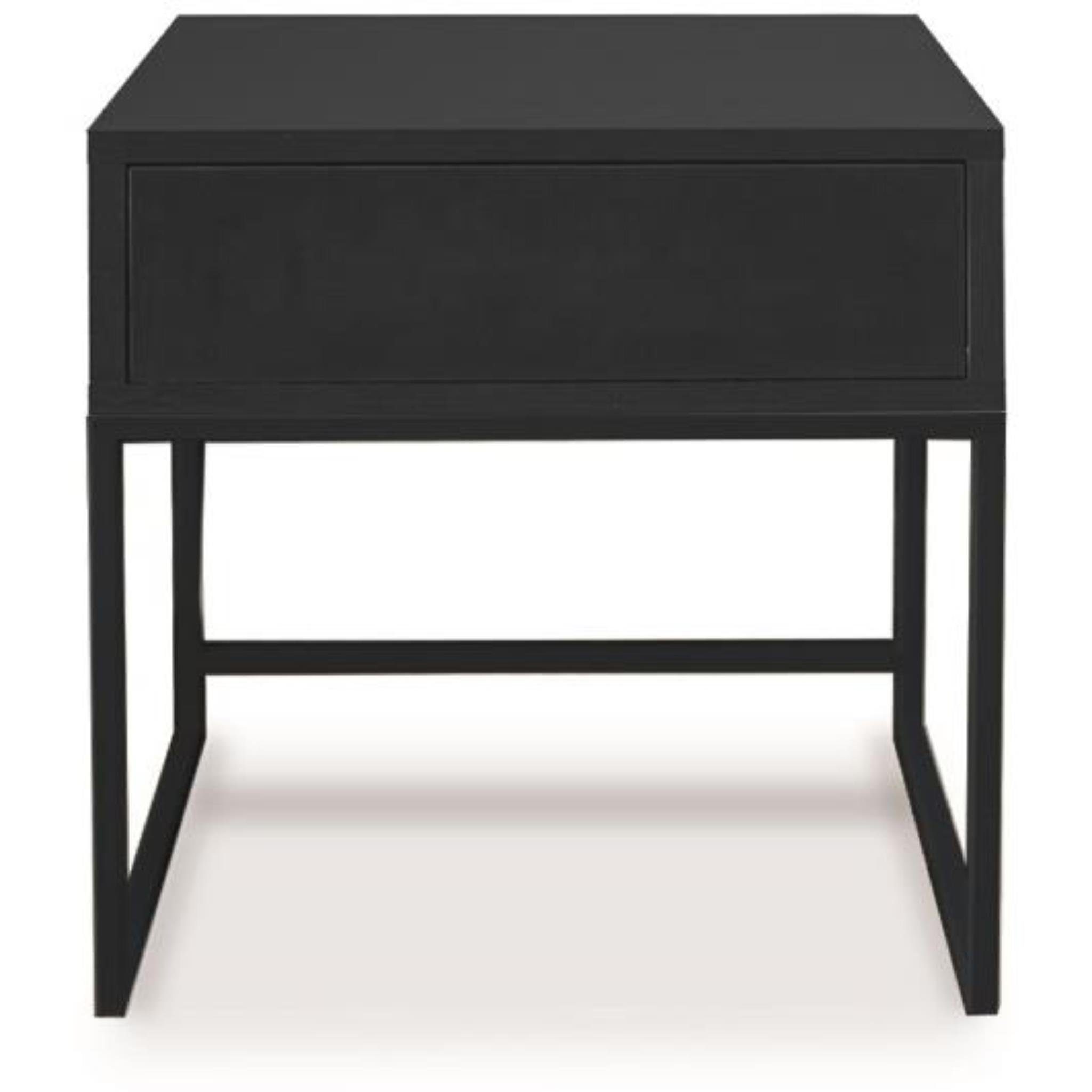 Beautysofa Nachttisch Kerry (Metallgestell, mit Holztischplatte), 45x50x35 Schwarz modernes | Tisch Schublade (BxHxT) Schwarz cm
