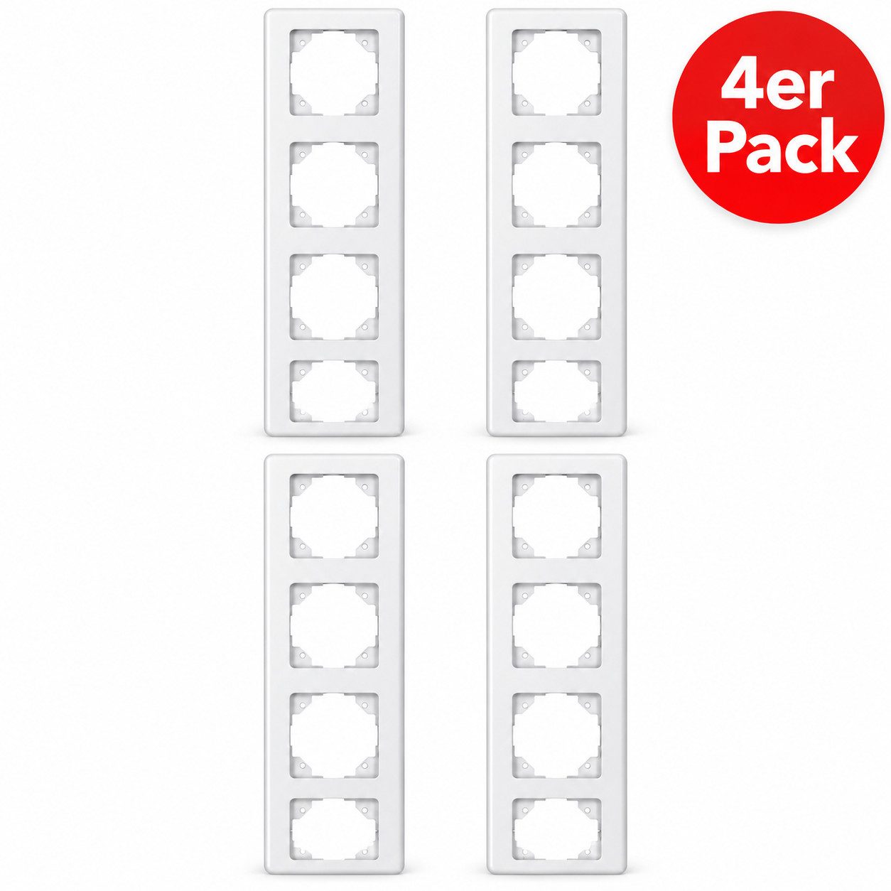 Kopp Abdeckrahmen 4X Lichtschalter Steckdose Rahmen Schalterrahmen Steckdosenrahmen, Schalter Abdeckung Unterputz Rahmen Elektroinstallation
