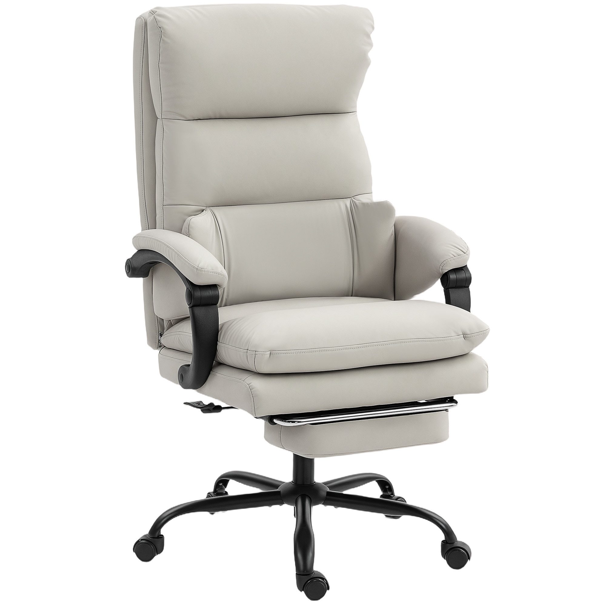 HOMCOM Schreibtischstuhl mit Lendenwirbelstütze, Armlehne, Fußstütze (Höhen günstig online kaufen