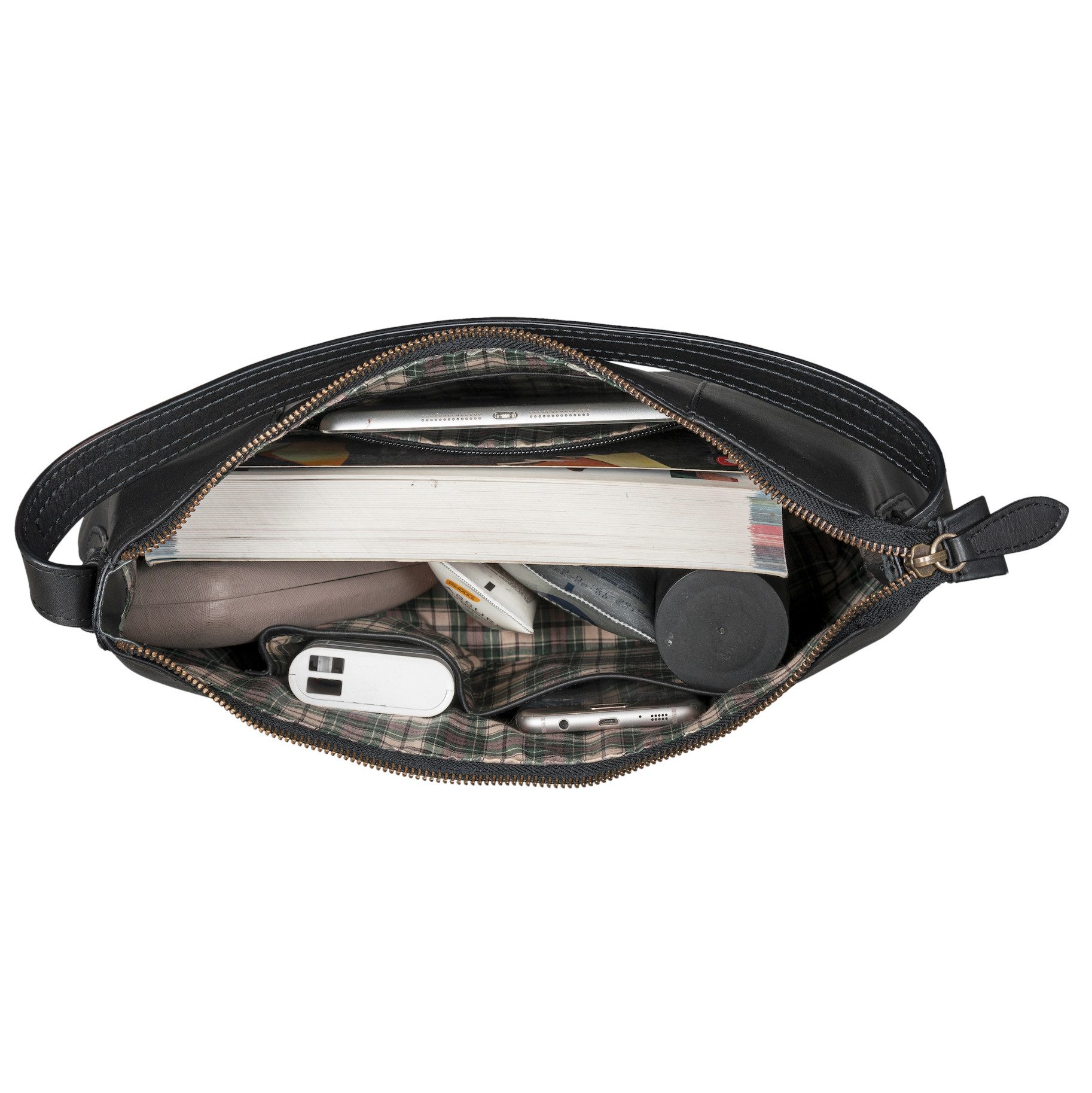 Benthill Henkeltasche Damen Echt Leder Schultertasche Kleine Vintage Hobo Bag Beutel, Reißverschlussfach