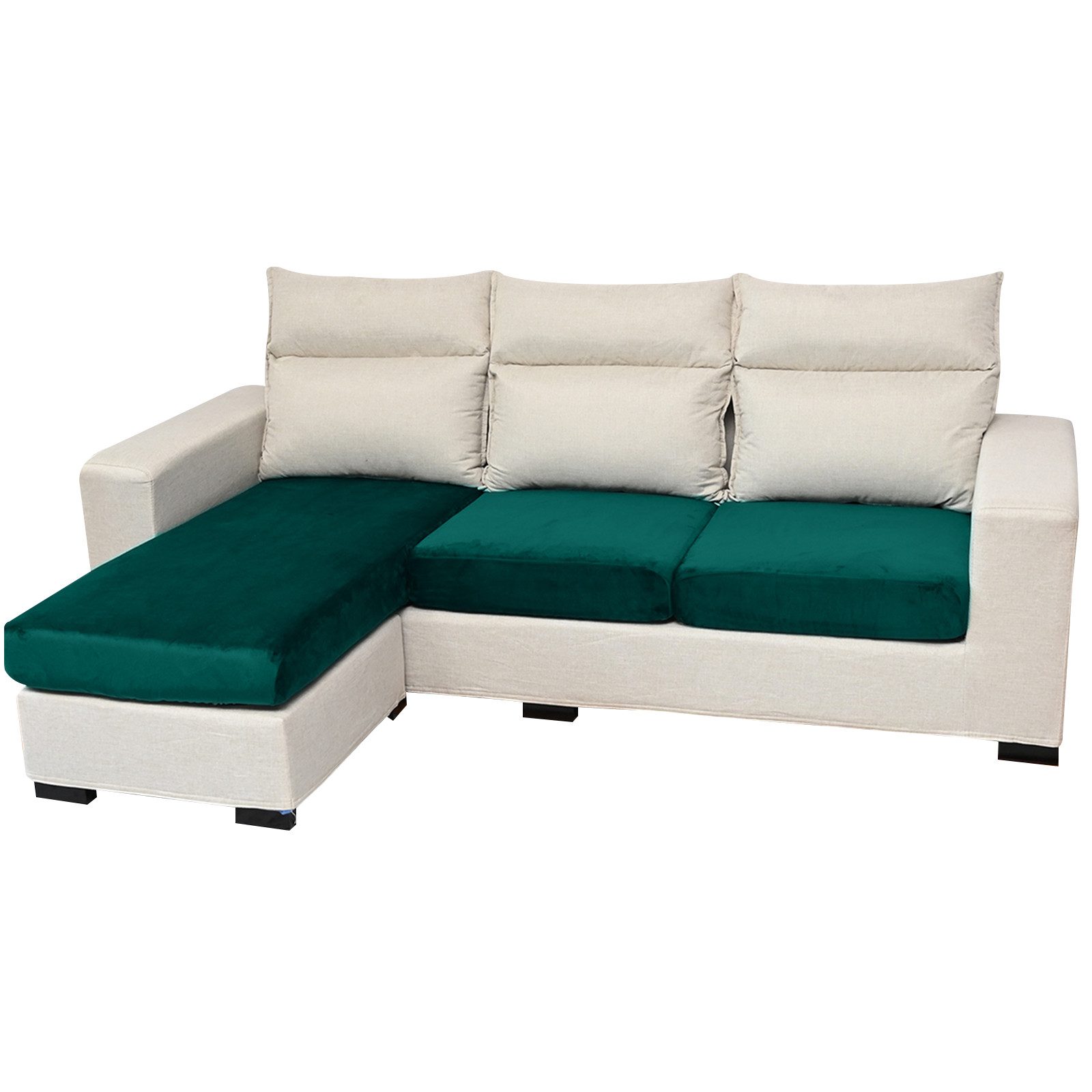 Rosnek Sofahusse 1-4Sitze, Stretch, Samt, Couch Sitzbezug, Sofa Sitzkissenbezug, Sitzkissenschutz Abdeckung