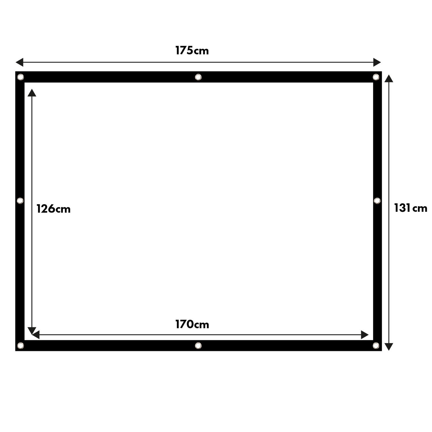 Maclean MC-166 Tragbare Projektionswand 84'' 4:3 175x131cm 4K Rahmenleinwand (25mm Rand Spannhaken) – Bild 3 von 5
