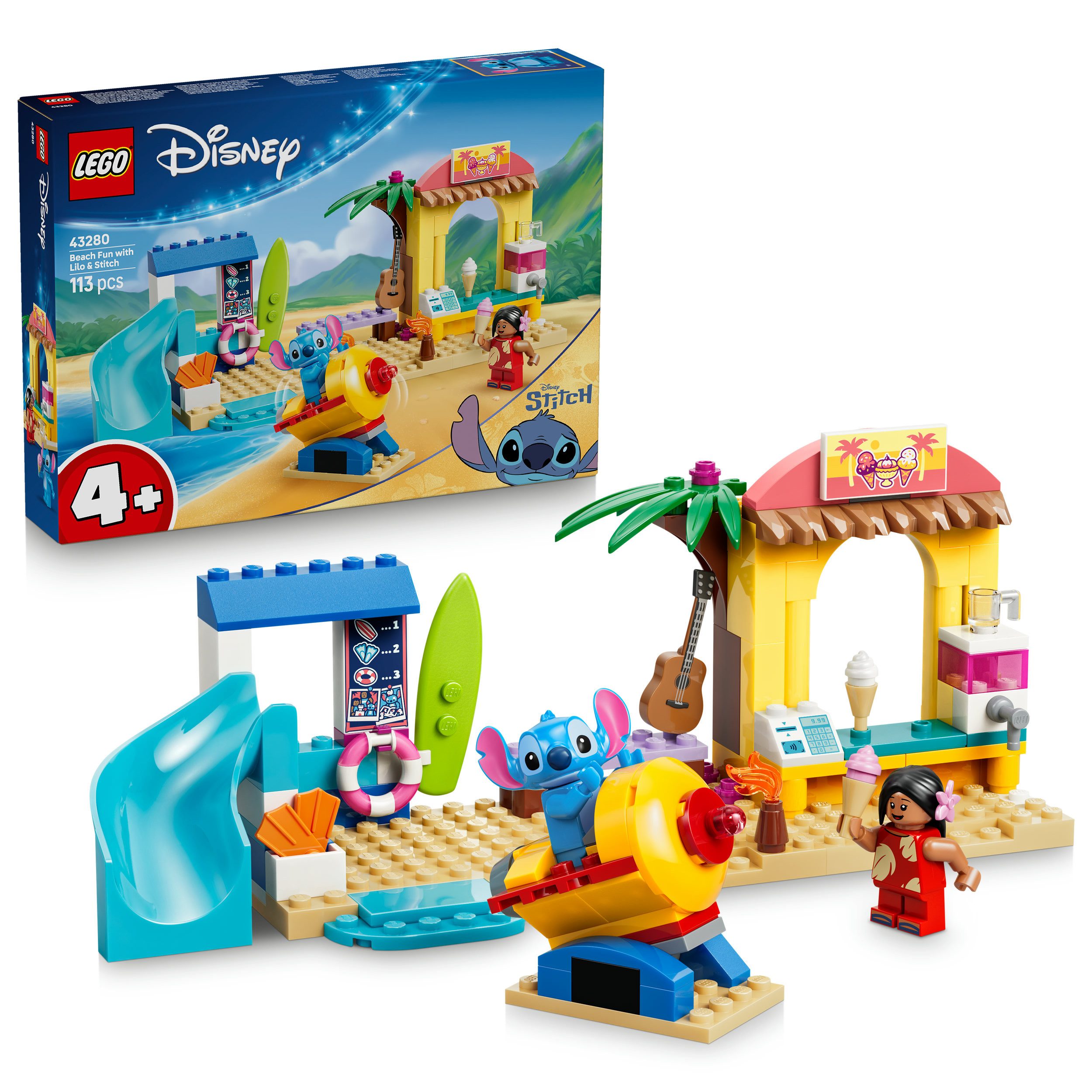 LEGO® Spaß am Strand mit Lilo und Stitch (43280), LEGO Disney Classic Konstruktionsspielsteine, (113 St), Made in Europe
