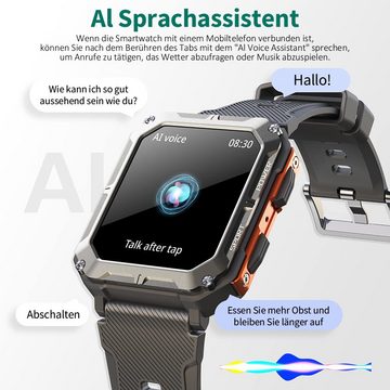 Bothergu Smartwatch (1.83 Zoll), Fitnessuhr Tracker mit Blutsauerstoff/Sportuhr