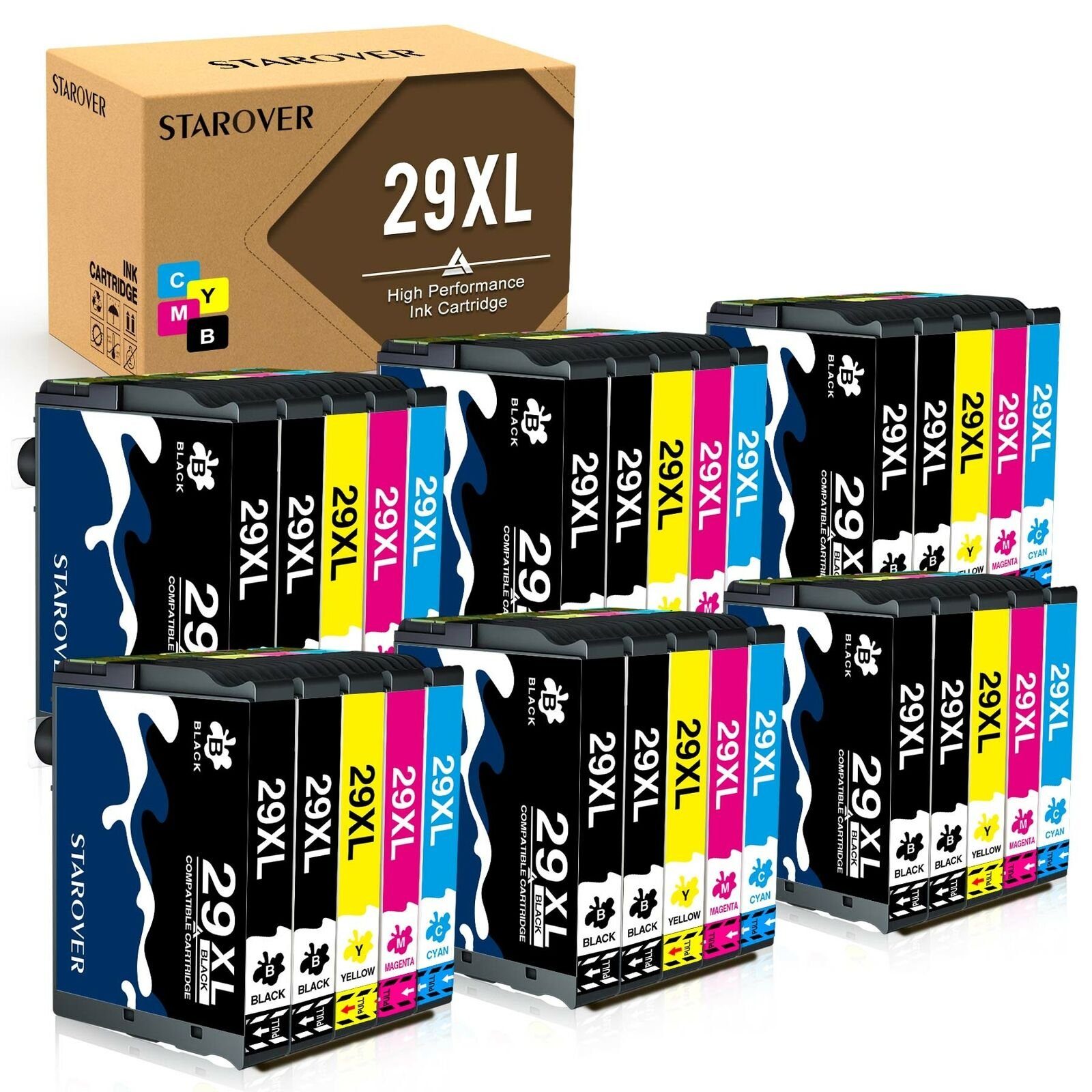 STAROVER 30 PACK ersetzt für EPSON 29 XL 29XL Multipack Tintenpatrone (für Epson Expression Home XP-332 455 245 442 435, 335 345 355 352 342 235 Drucker) | Tintenpatronen