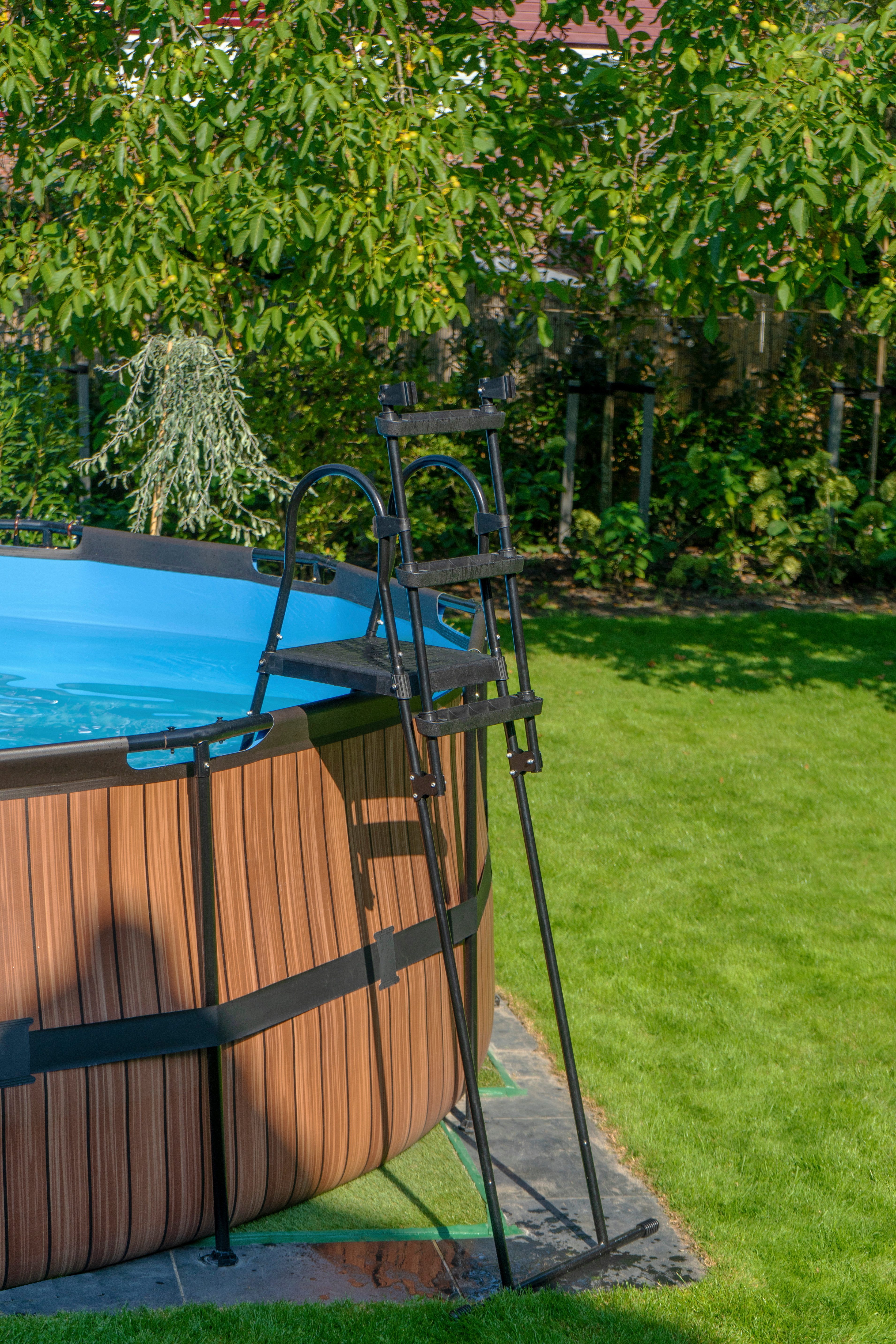 EXIT Poolleiter für Rahmenhöhen 108-122 cm, schwarz, mit Anti-Rutsch-Sprossen