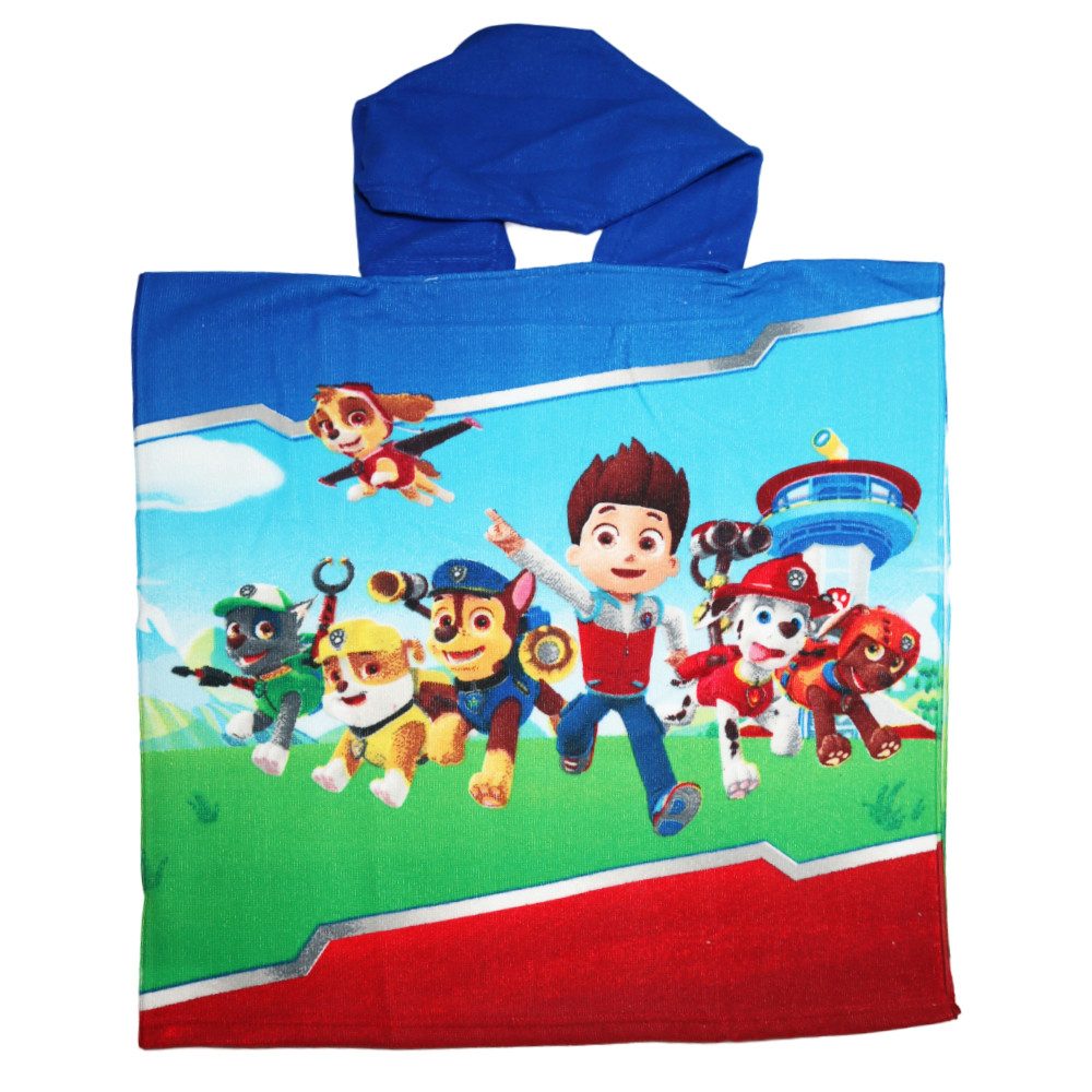 PAW PATROL Badeponcho PAW Patrol Kinder Jungen Poncho Badetuch Badeponcho, Polyester, 55x55 cm
