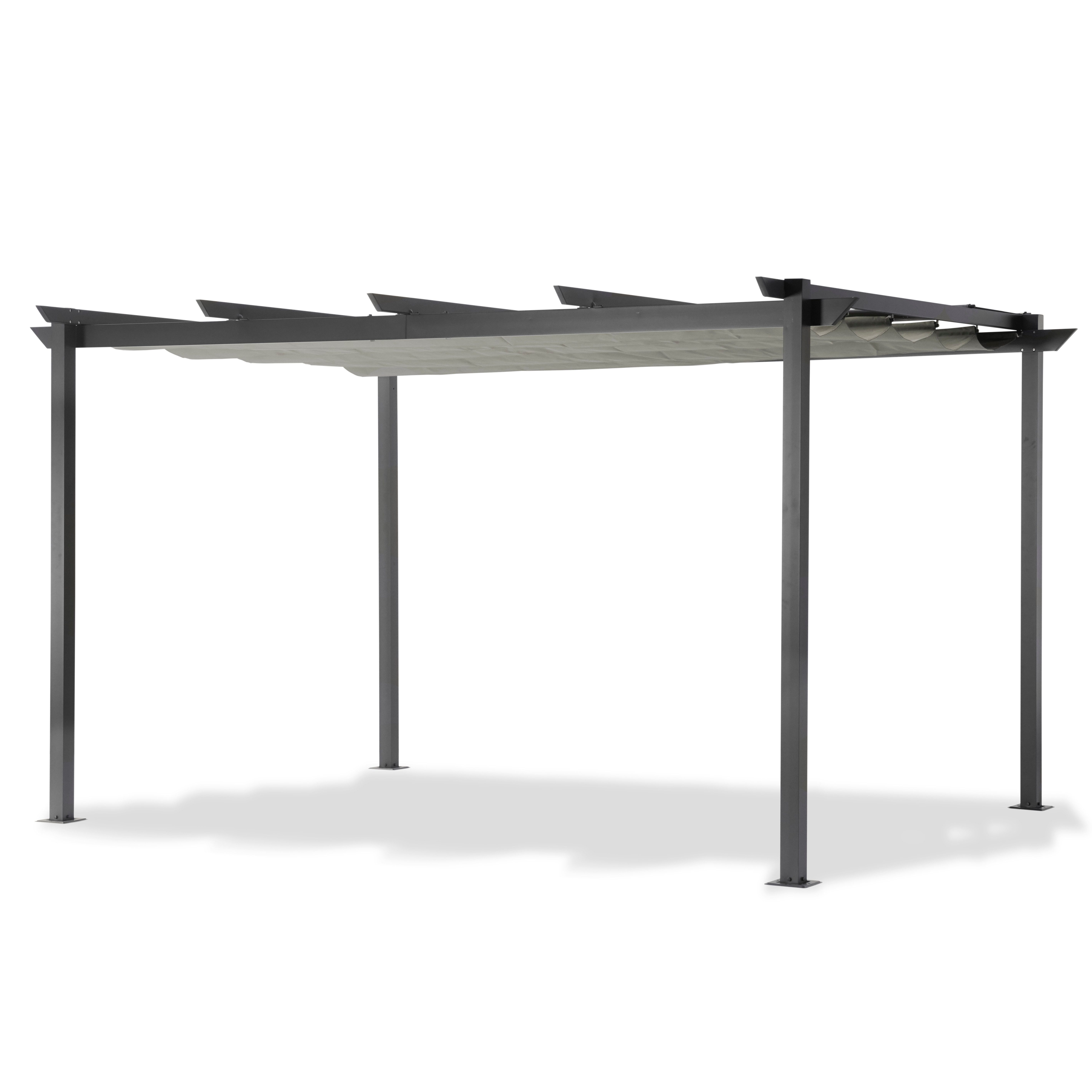 Leco Pergola Pergola – stilvolle Aluminium Pergola 4 x 3 m, BxTxH: 400x293x225 cm, Gestell aus Aluminium und Stahlrohr pulverbeschichtet
